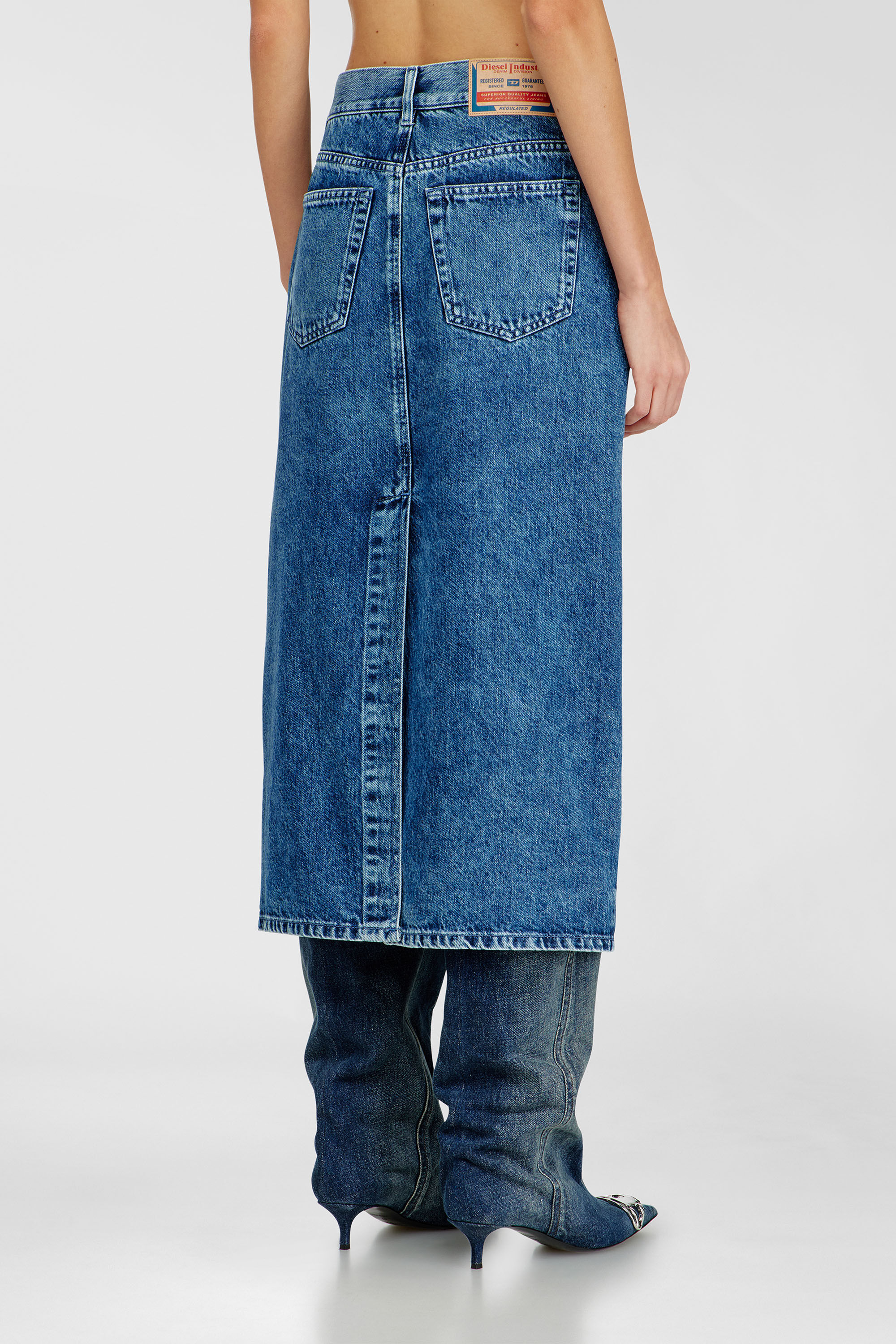 Diesel - DE-SKYE-S1, Female's デニムスカート in ブルー - 4