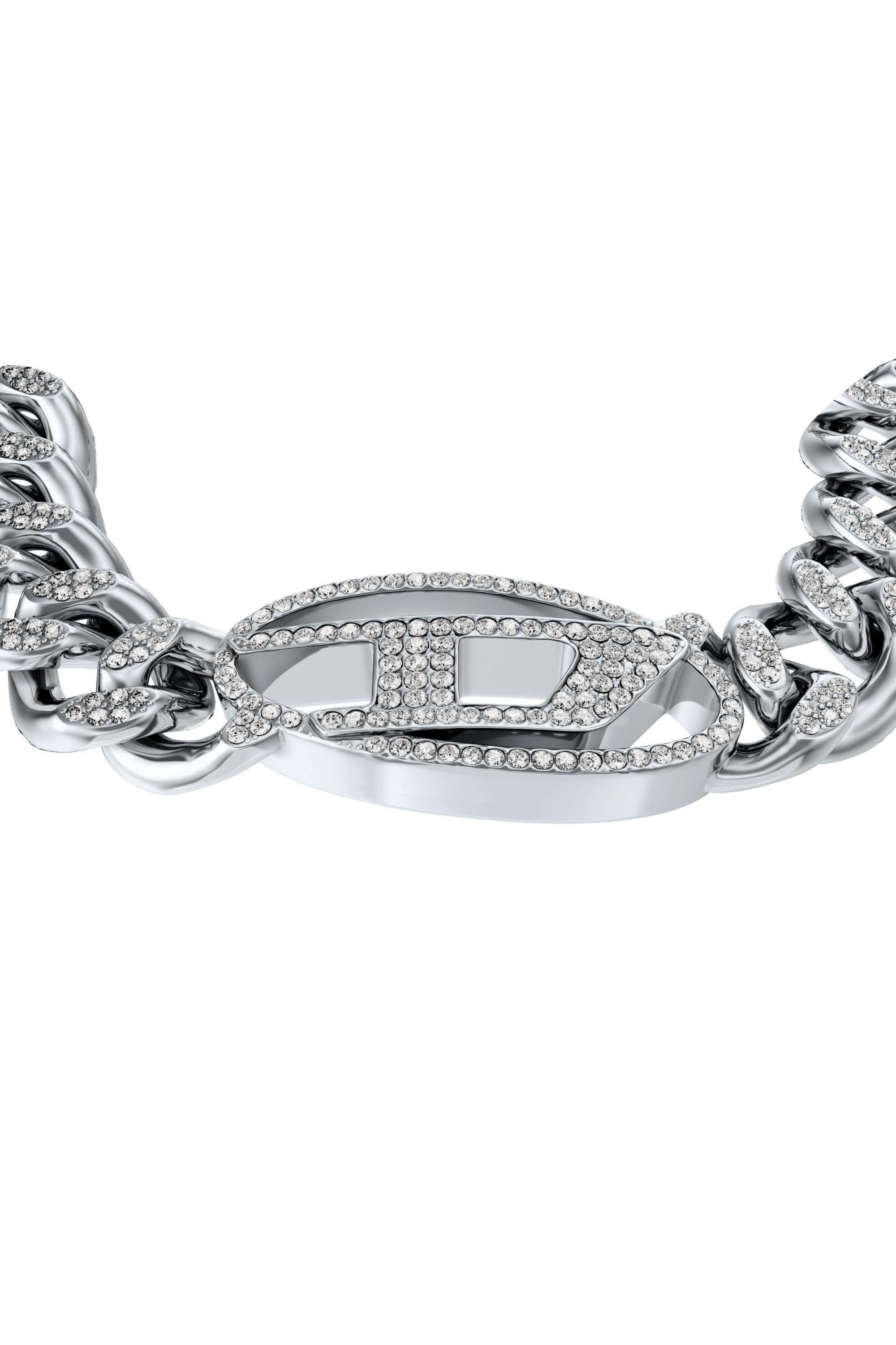 Diesel - DX1707040 JEWELLERY, Unisex's Stainless steel Oval D glitz chain bracelet in シルバー - 2