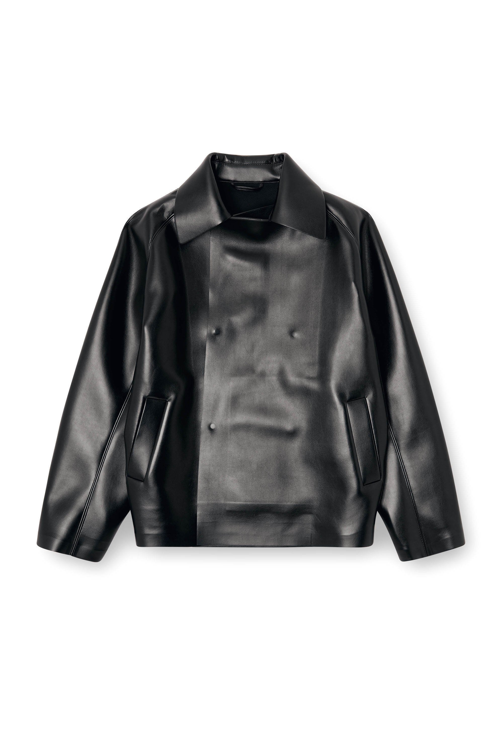 Diesel - J-MARKUS, Unisex's Oversized neoprene-bonded tailored jacket in ブラック - 2