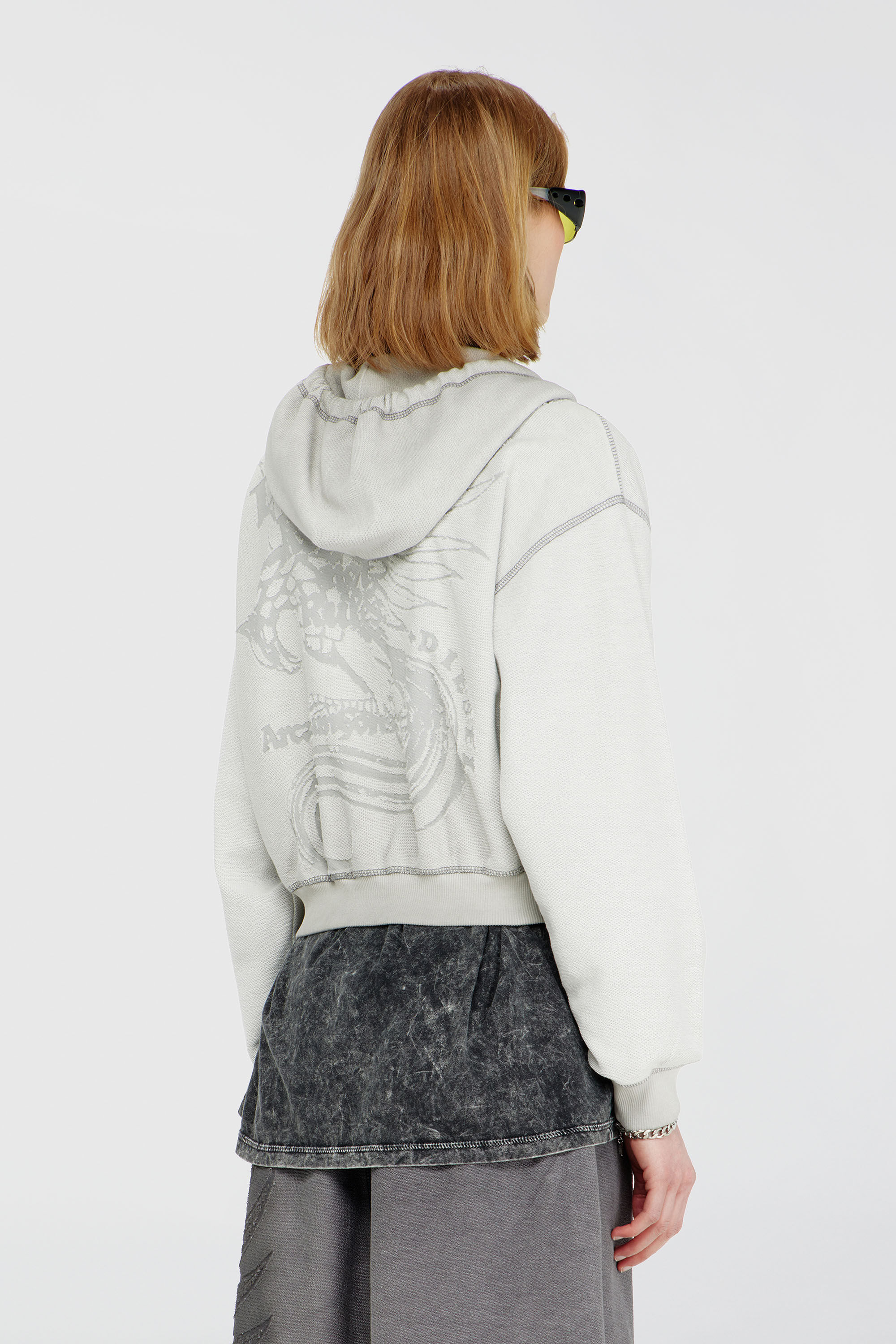 Diesel - F-SUNNY-HOOD-ZIP, Female's ジップアップパーカー in ライトグレー - 4