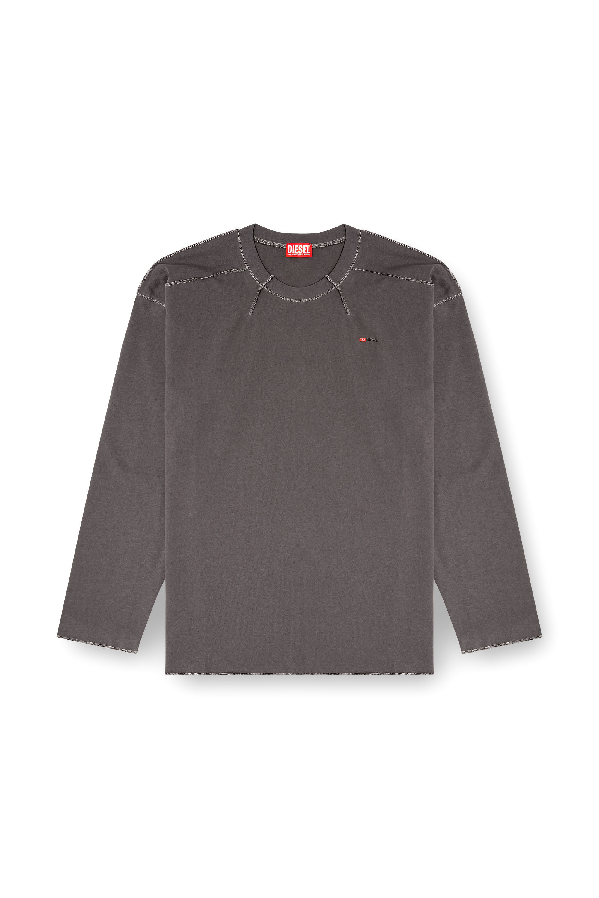 Diesel - T-CRAHOR-BOXT-LS-T1, Male's 長袖Tシャツ in グレー - 2