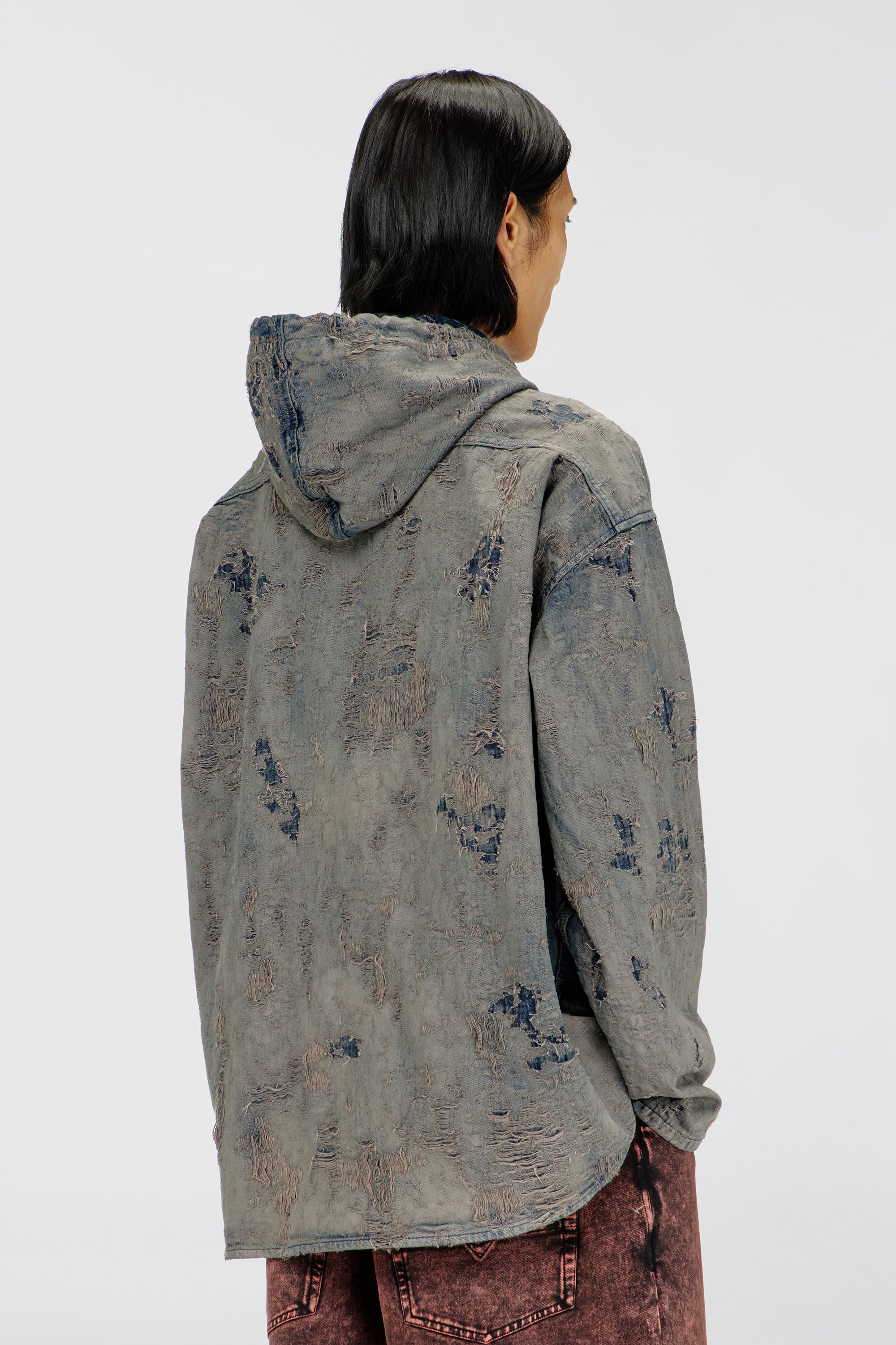 Diesel - D-DEWNY-HOOD, Male's デニムシャツ in ダークブルー - 5