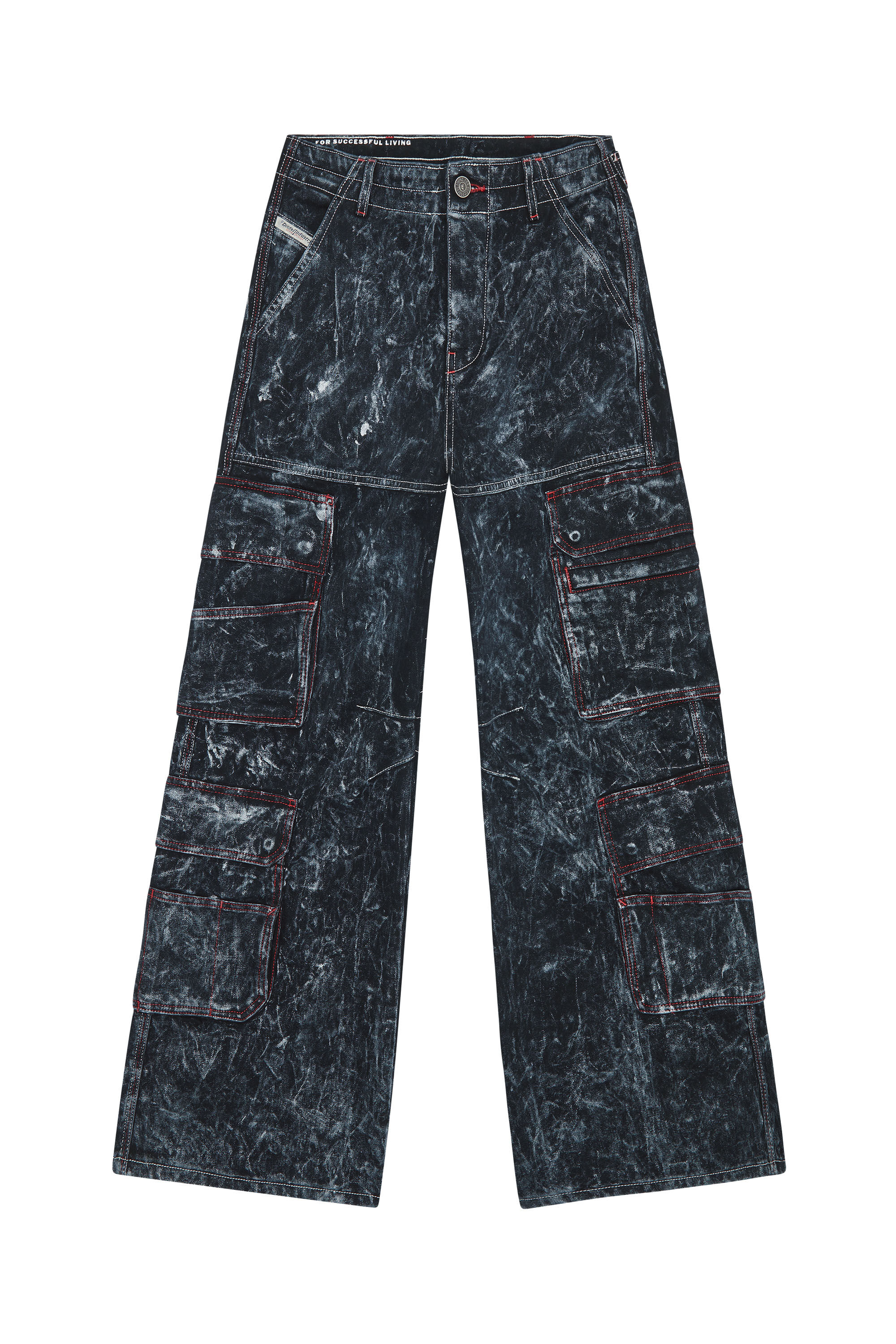 Diesel - Straight Jeans 1996 D-Sire 0EMAC, Female's SS23  デニム カーゴパンツ ルーズ in ブラック/ダークグレー - 2