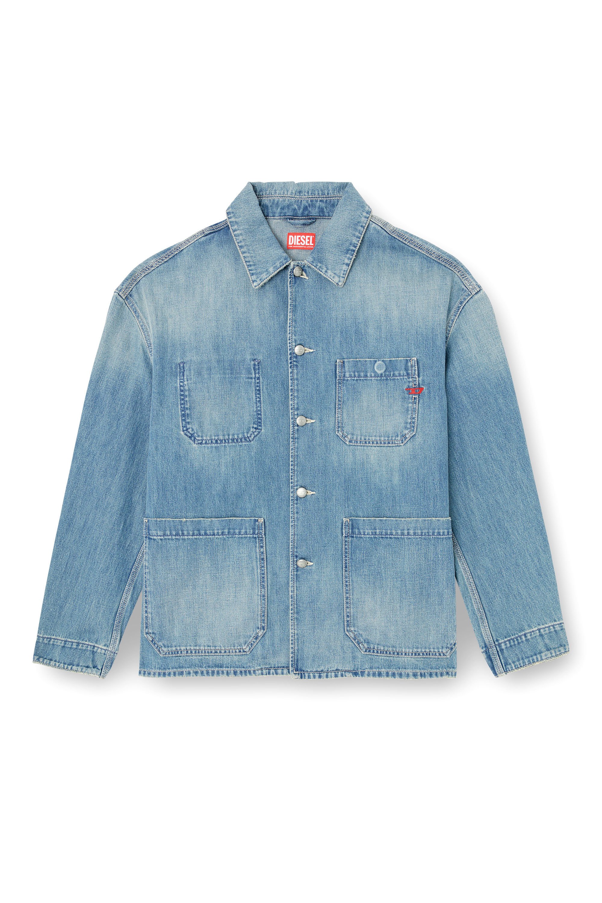Diesel - D-STACK-U, Unisex's Utility-style denim jacket in ミディアムブルー - 2