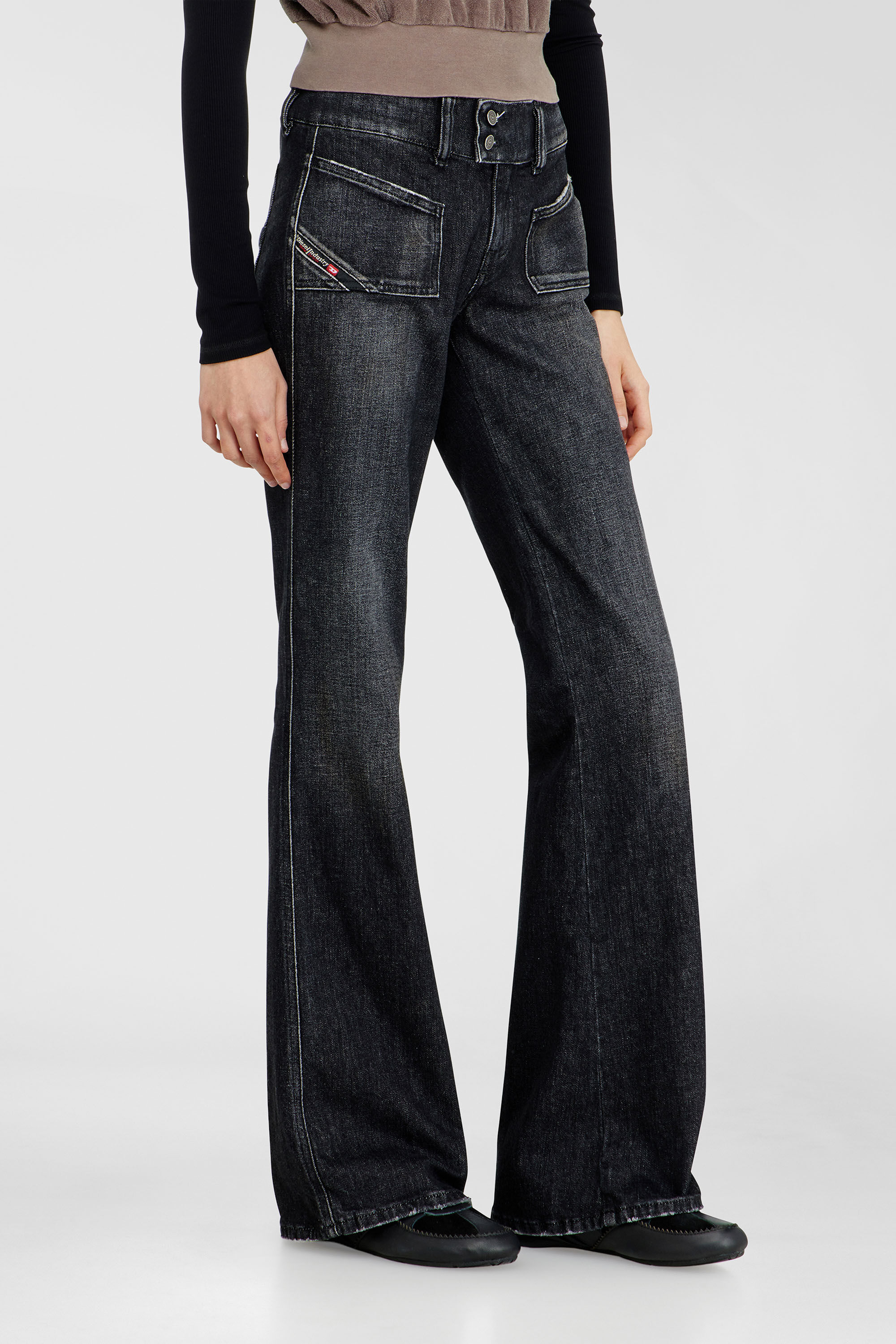 Diesel - Female's Bootcut Jeans D-Hush 09N50, ブラック/ダークグレー - 7