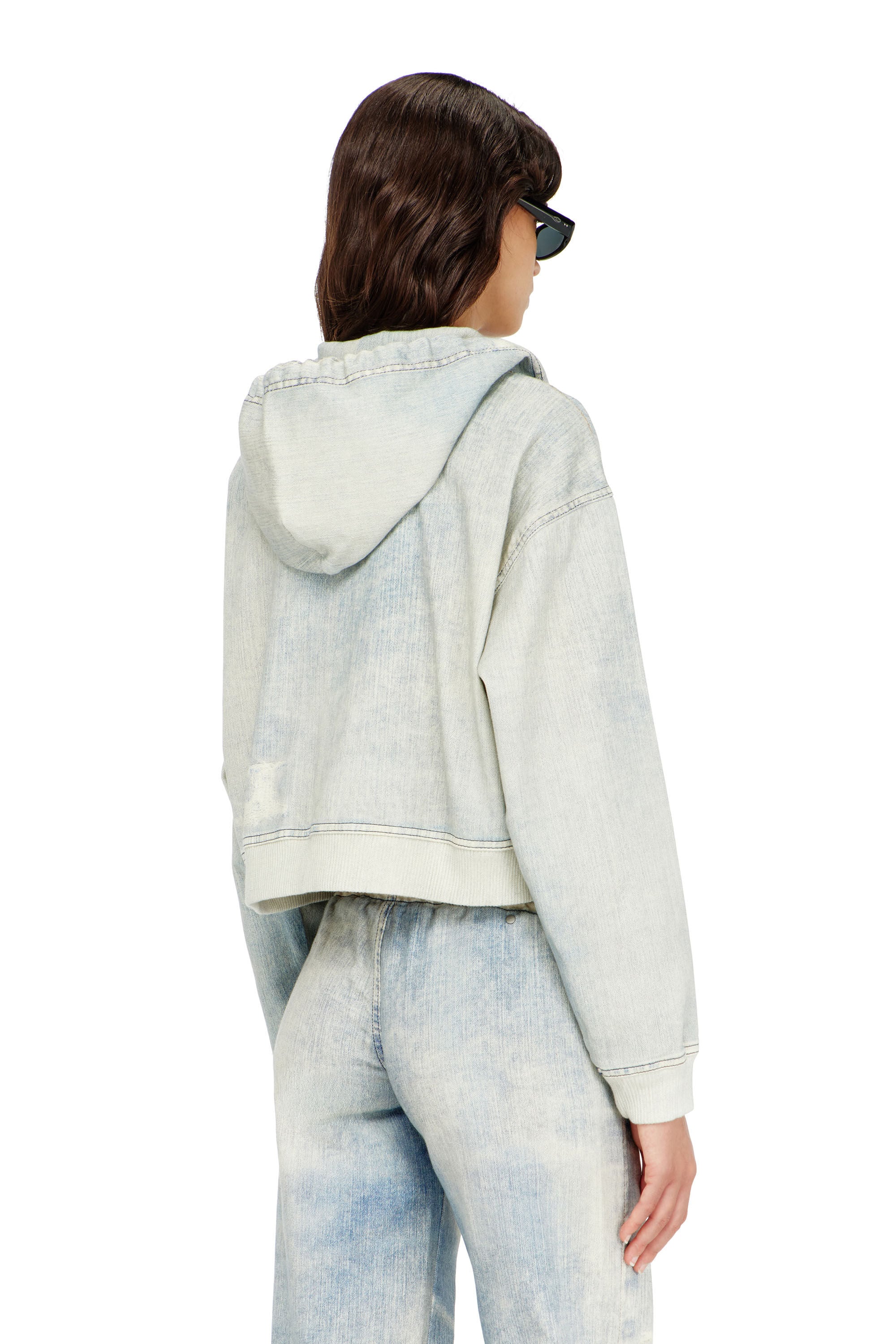 Diesel - DE-GIRI-CROP JOGG, Female's ジョグ ジップアップパーカー in ライトブルー - 5