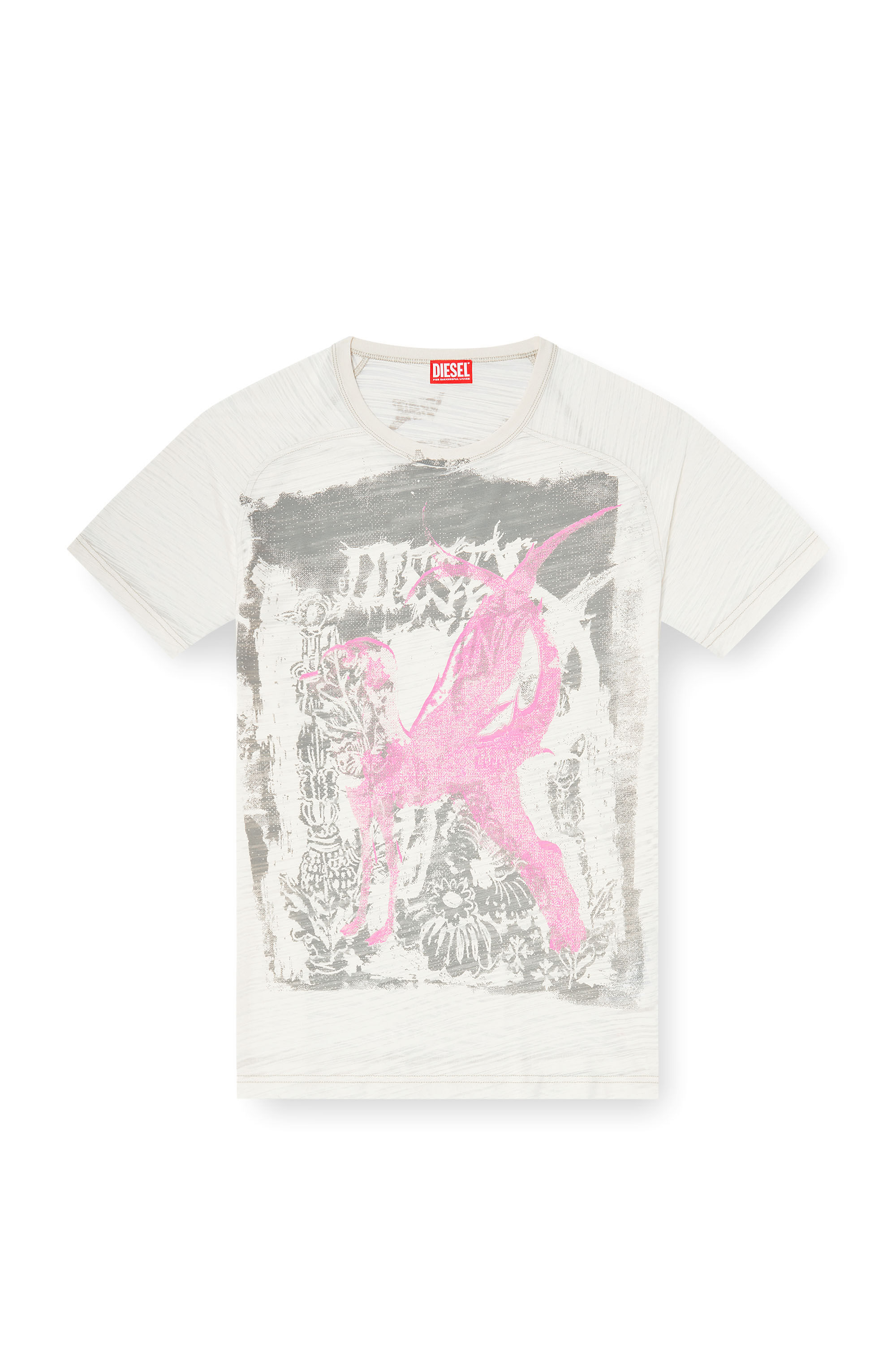 Diesel - T-JALO-A, Male's T-shirt with graphic print in ホワイト - 2