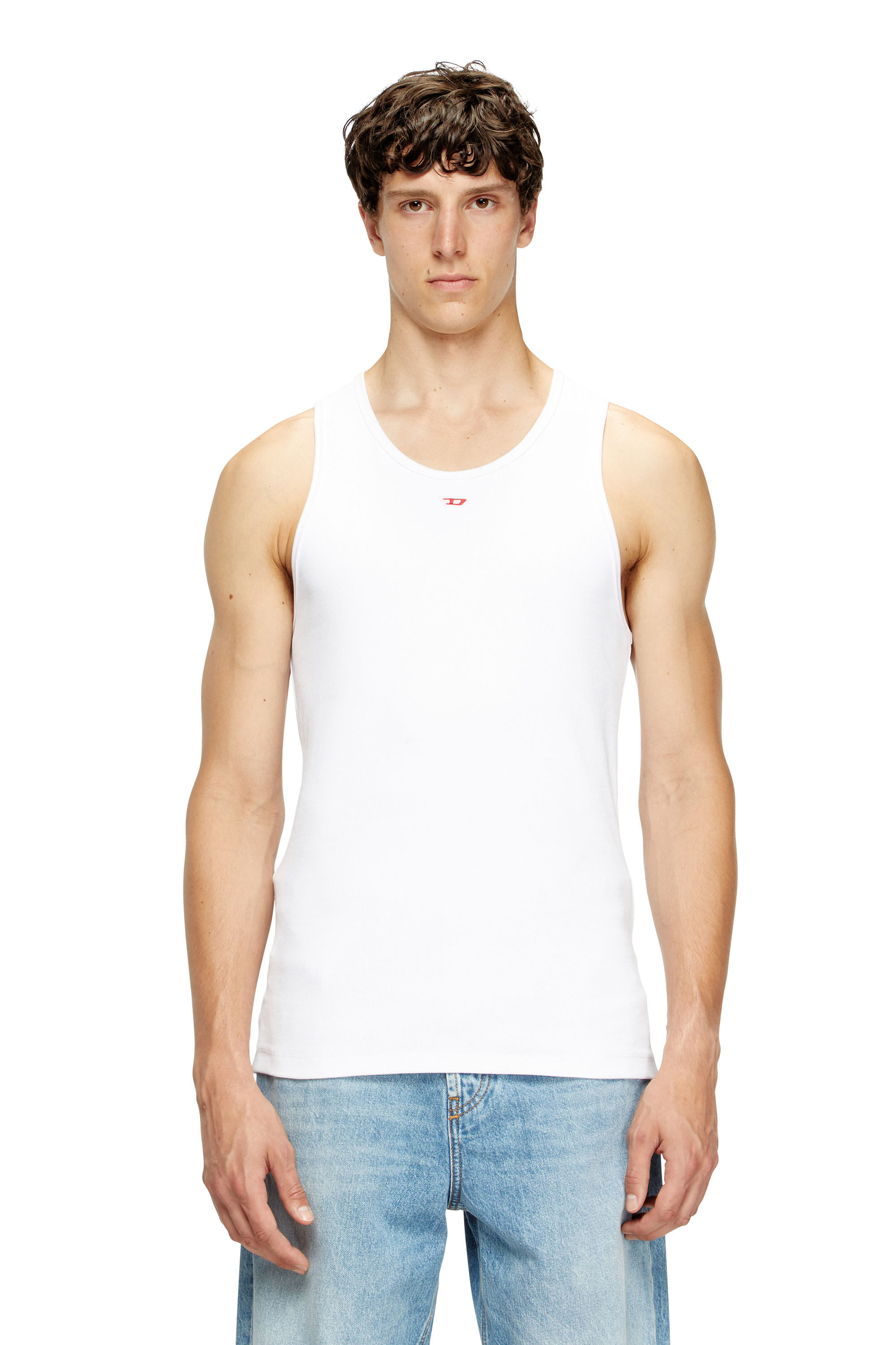 Diesel - T-LIFTY-D, Male's Tank top with mini D logo patch in ホワイト - 3