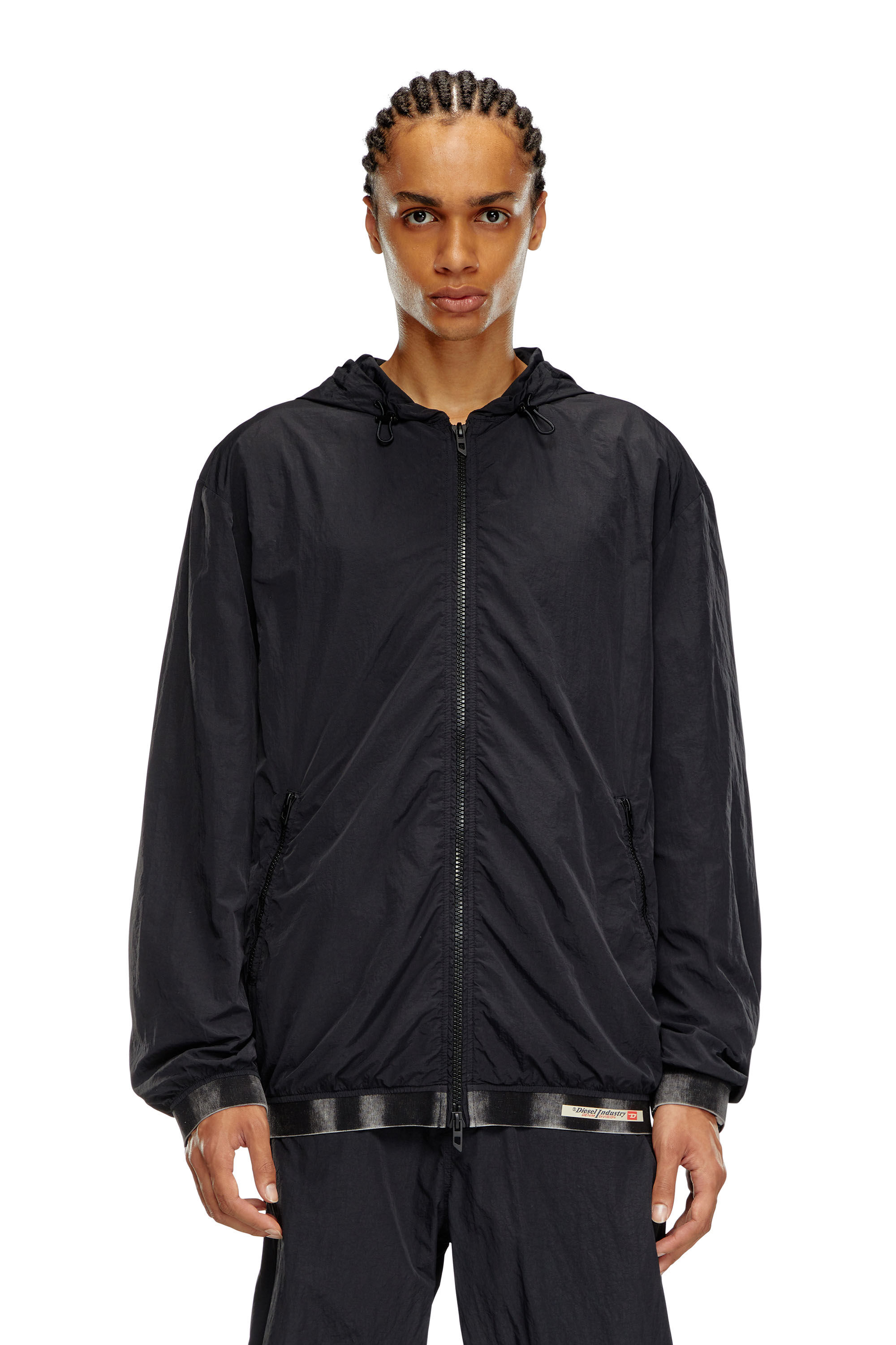 Diesel - J-POST, Male's Windbreaker in recycled shell in ブラック - 6