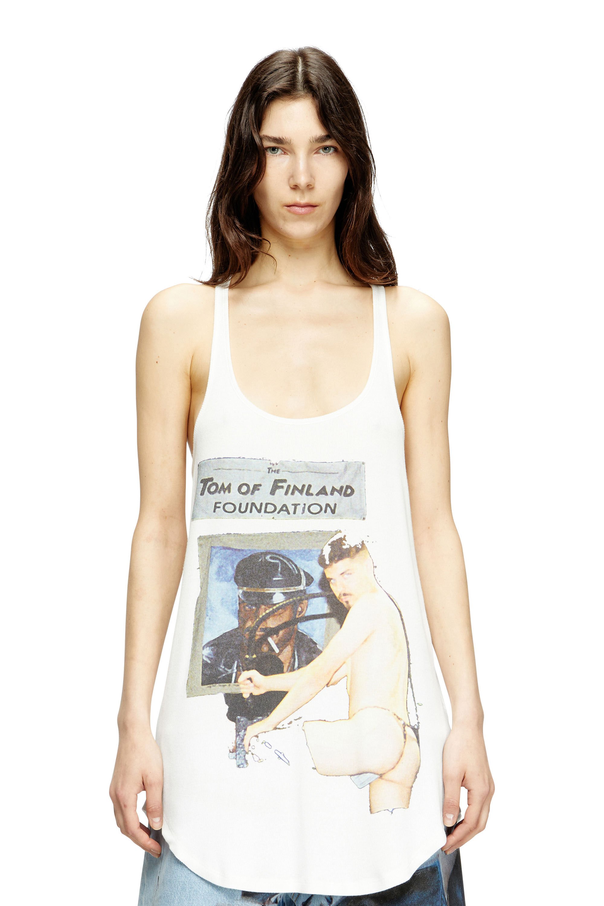 Diesel - PR-T-SHANRY-TOM25, Unisex's Tank top with graphic print in ホワイト - 5
