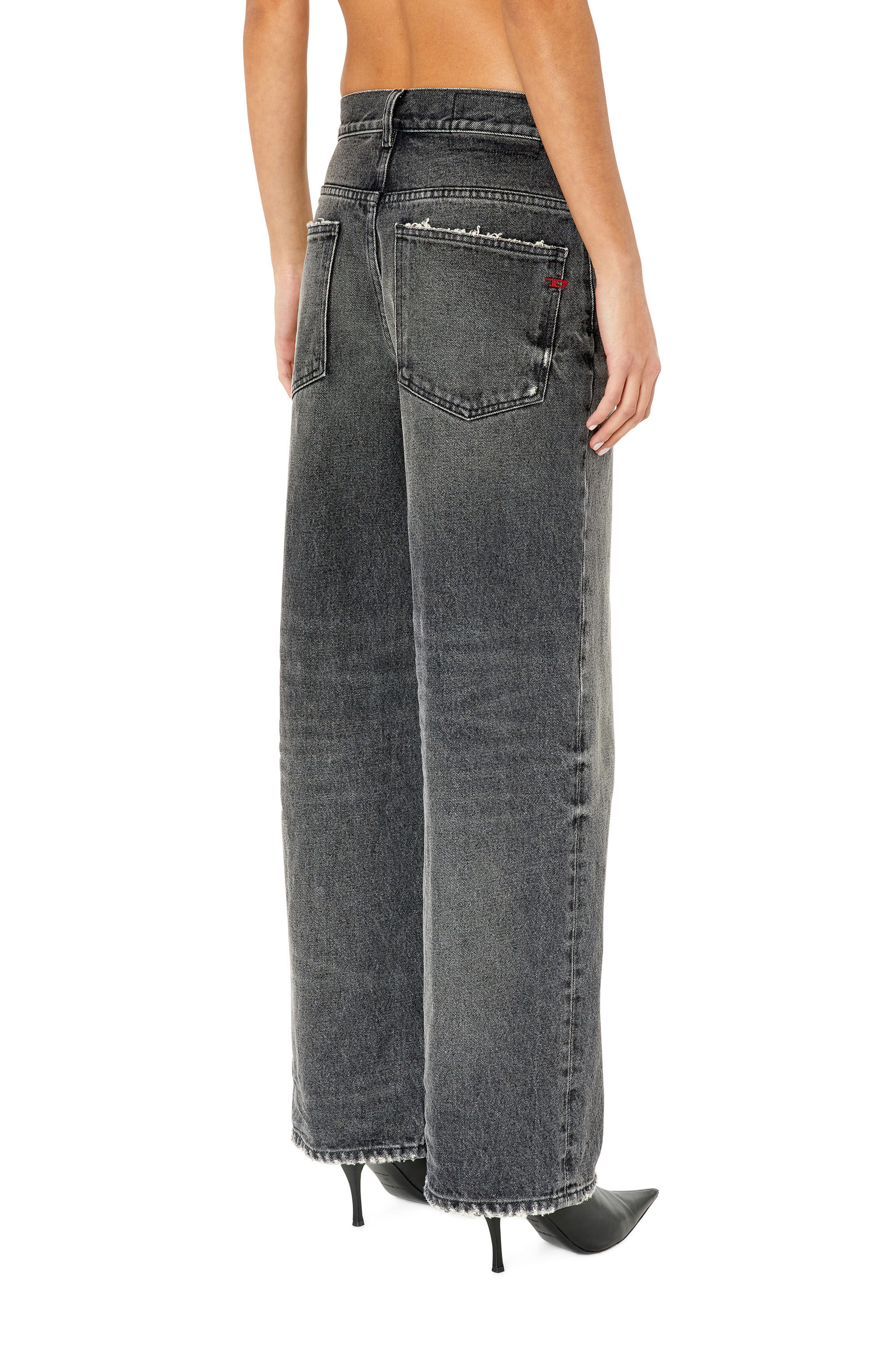 Diesel - Bootcut and Flare Jeans 2000 Widee 007K8, Female's SS23  デニム フレアレッグ ブーツカット ブラック in ブラック/ダークグレー - 5