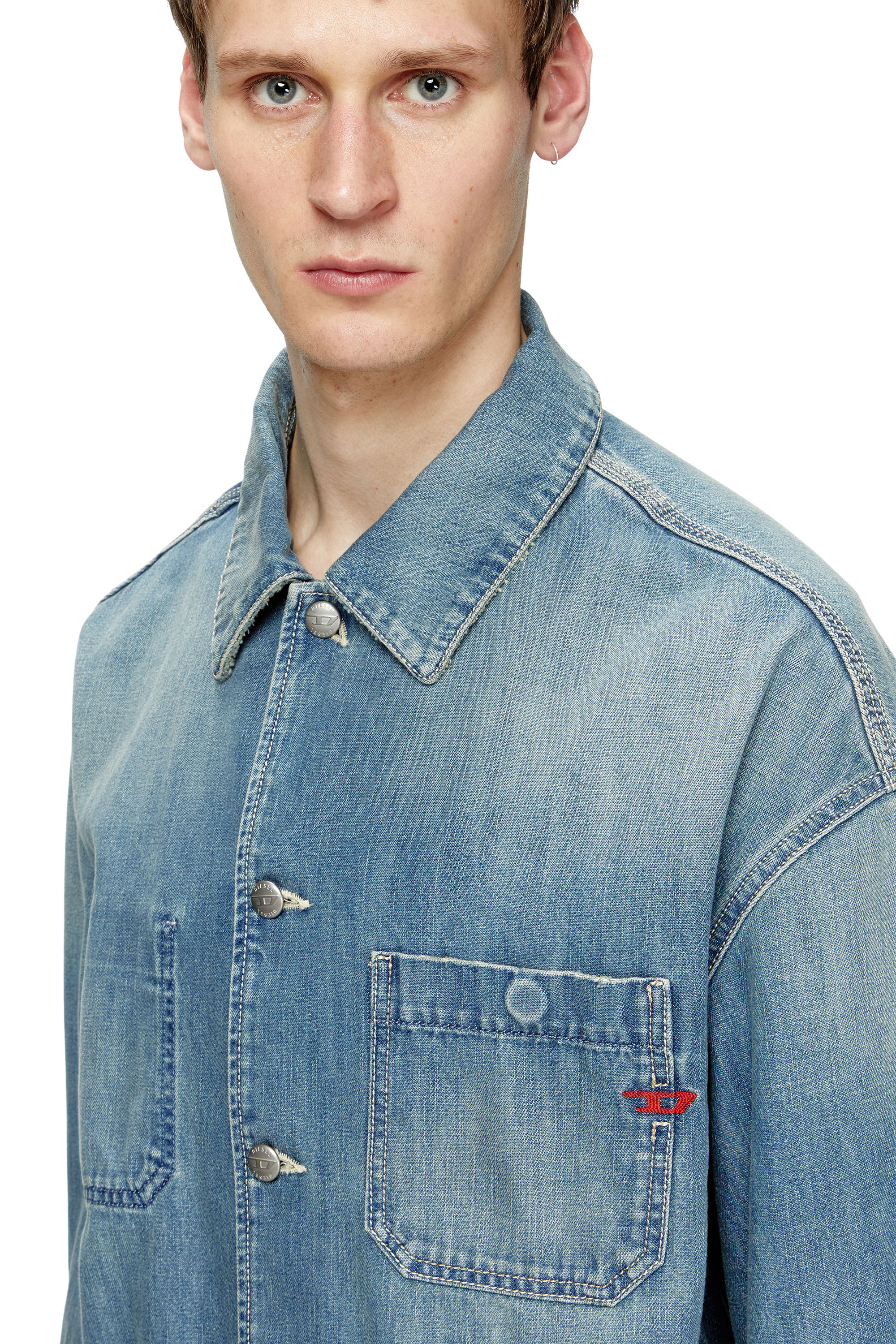 Diesel - D-STACK-U, Unisex's Utility-style denim jacket in ミディアムブルー - 4