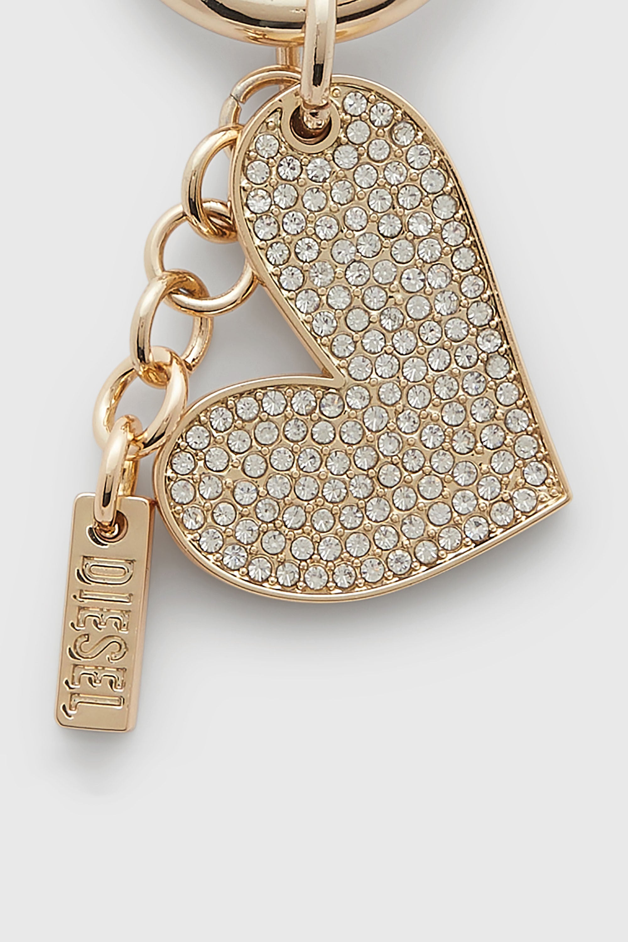 Diesel - CHARM-HEART, Female's Metal heart charm with rhinestones in ゴールド - 3