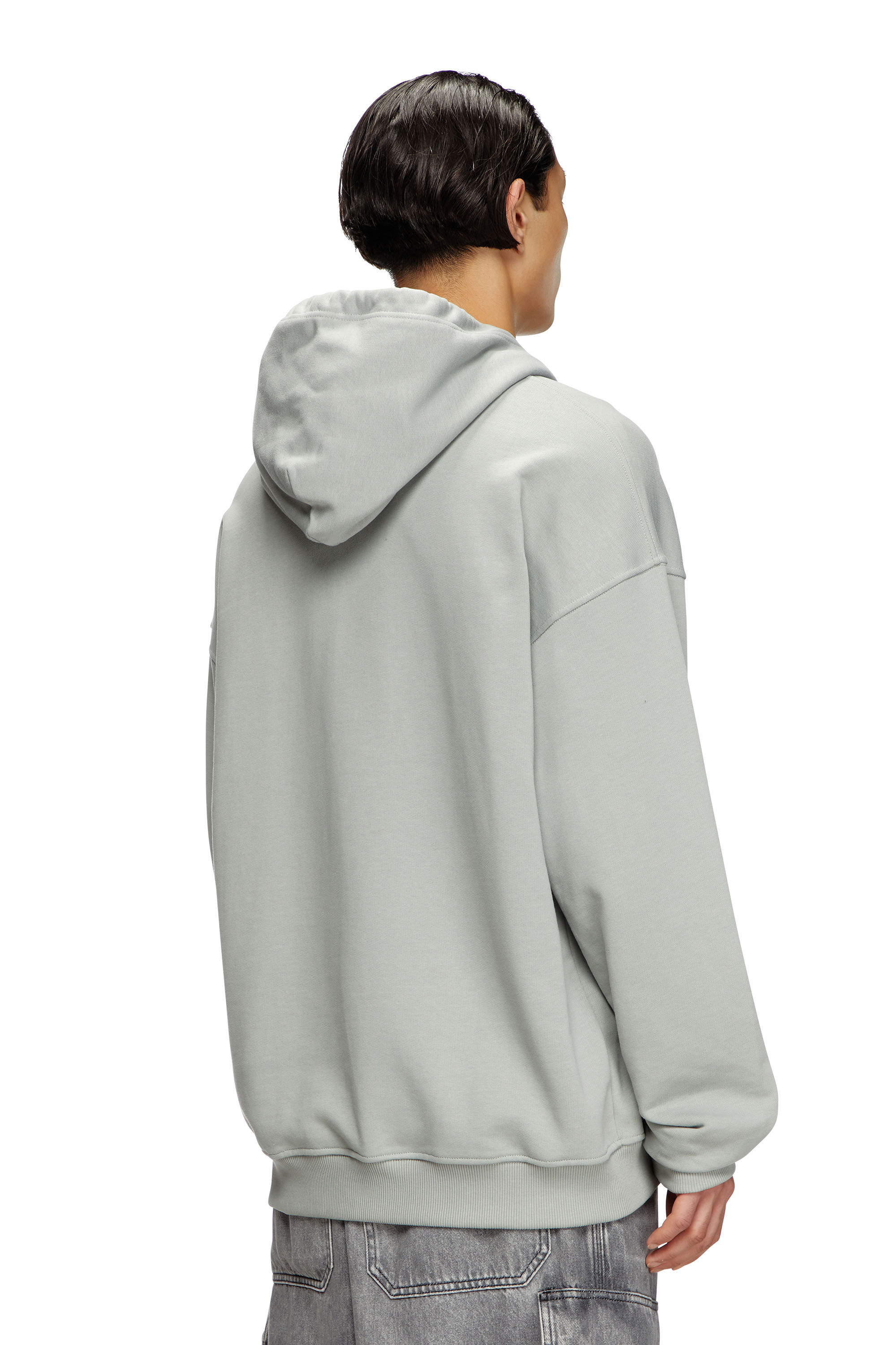 Diesel - S-UMMER-BIGOVAL, Male's Hoodie with embossed Oval D in ライトグレー - 5