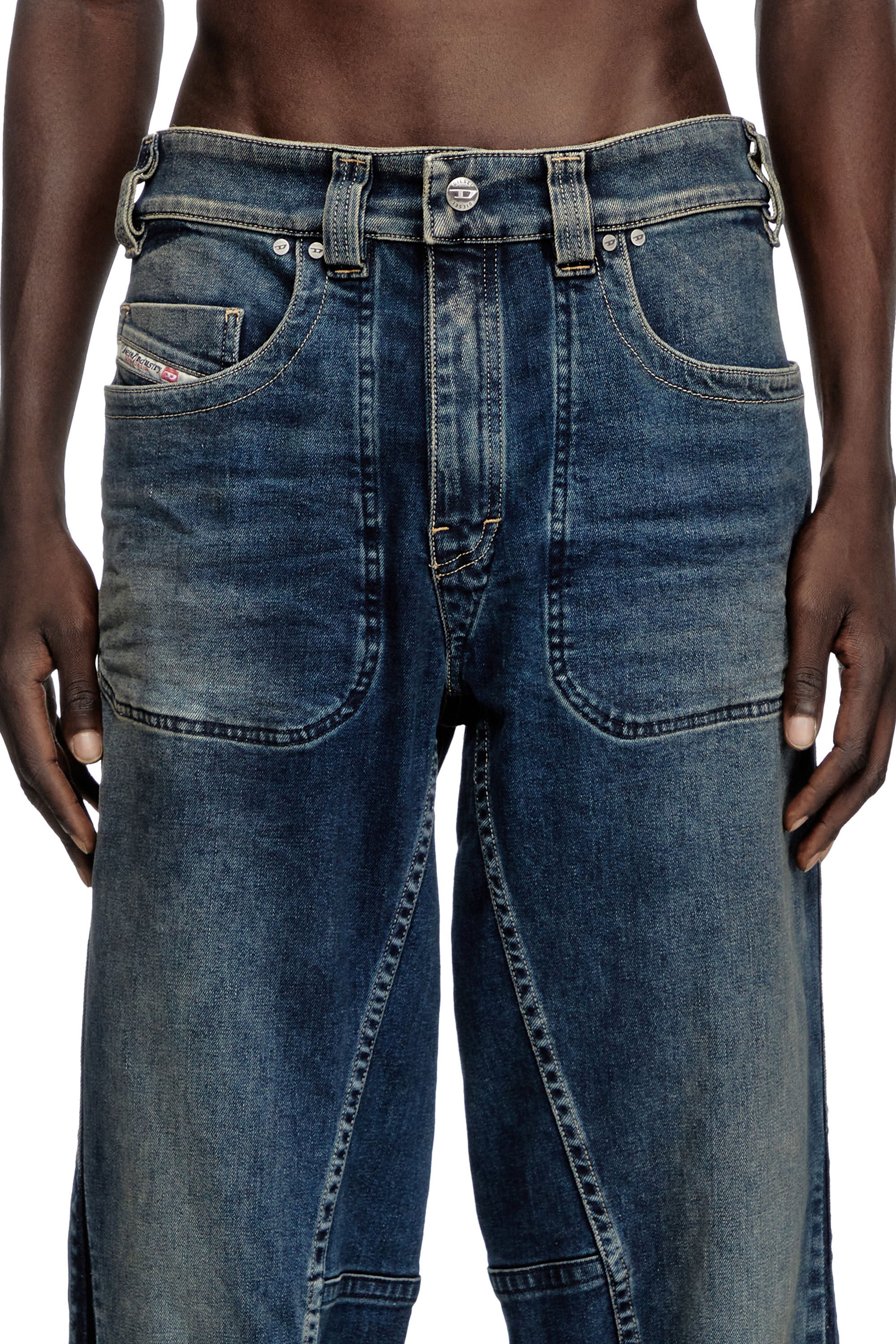 Diesel - Male's Relaxed Jeans 2001 D-Macro 09J06, ミディアムブルー - 5
