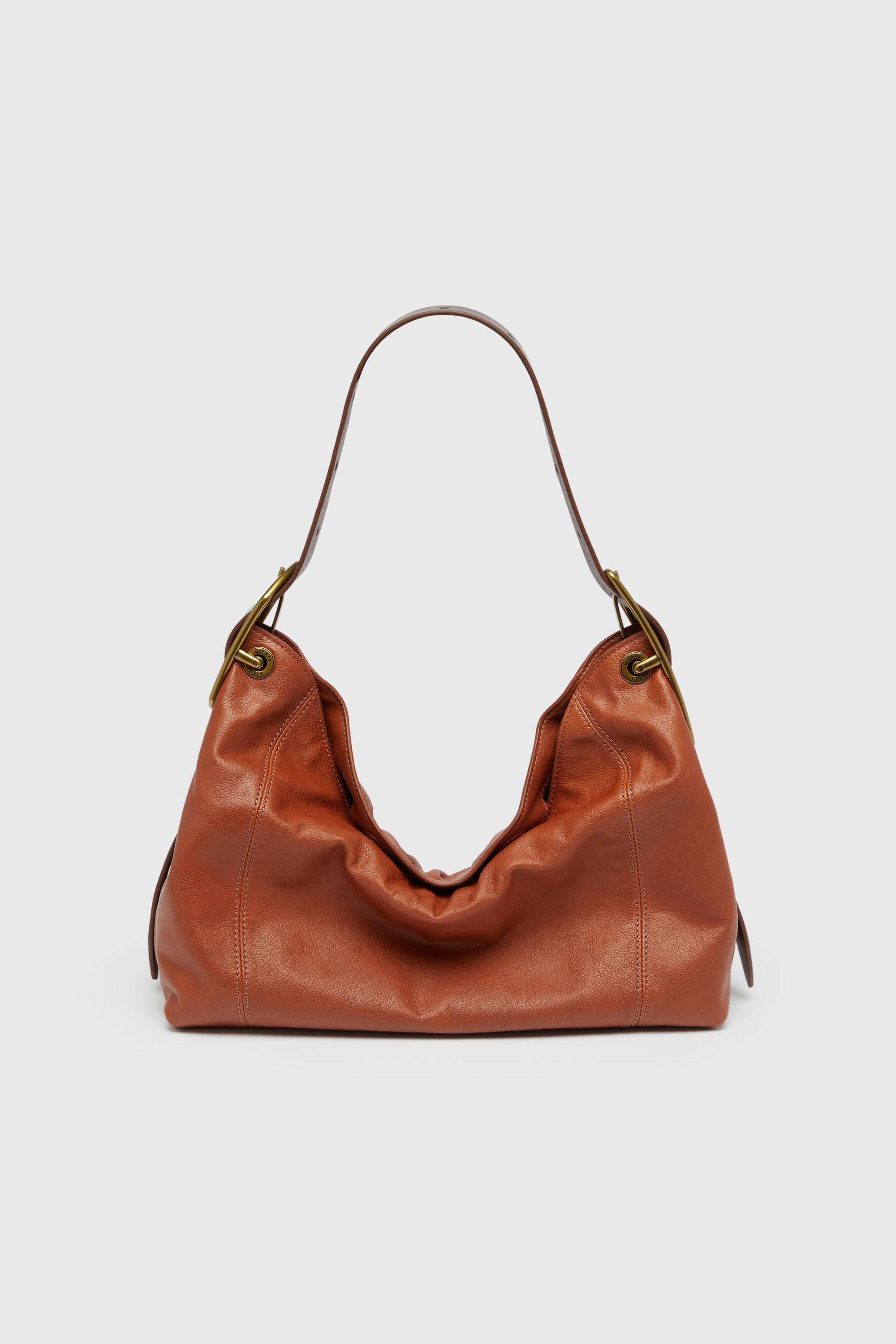 Diesel - D-LINE HOBO S, Female's D-Line-Shoulder bag in shiny leather in ブラウン - 2