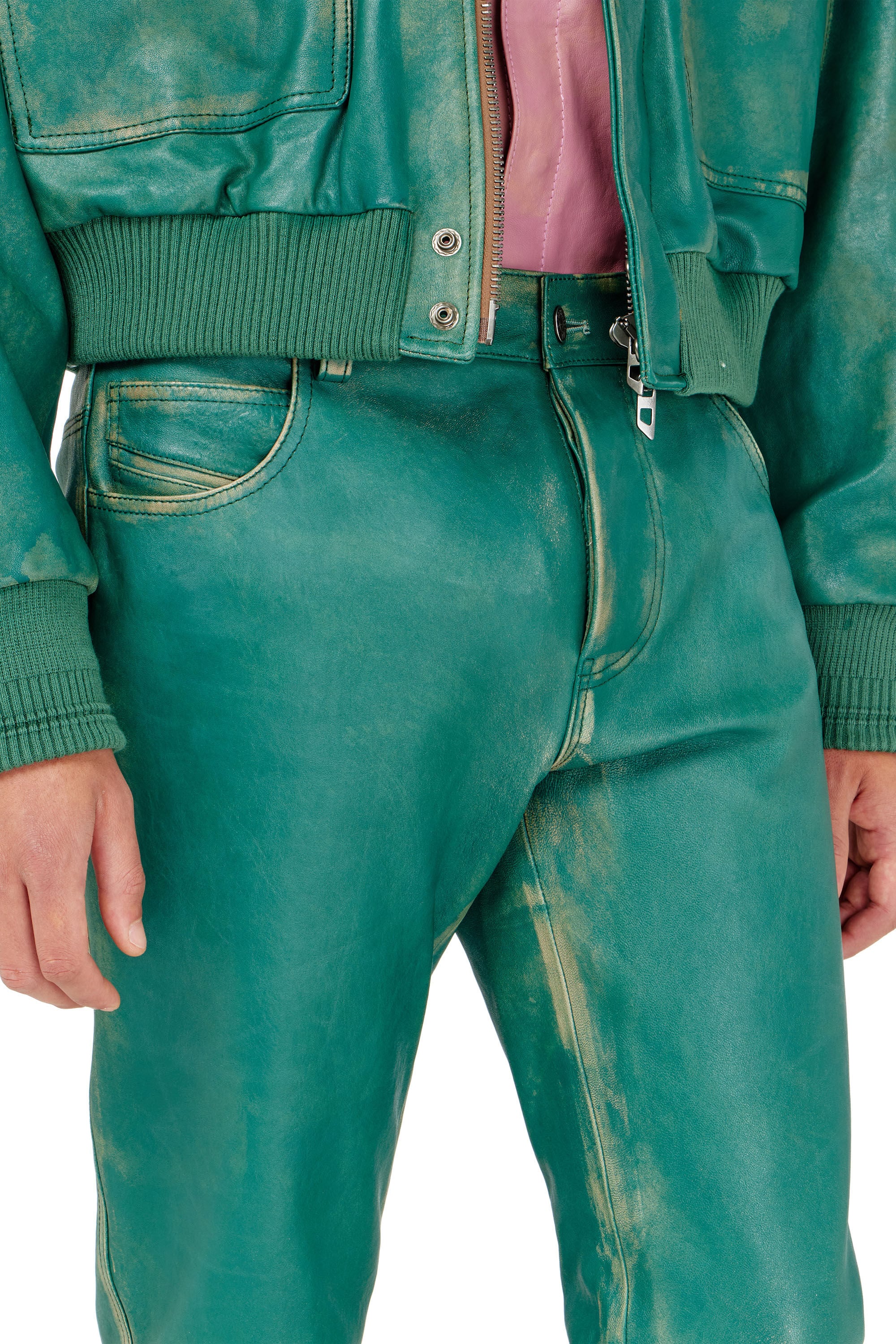 Diesel - P-OCKET, Male's Pants in treated leather in null - 5