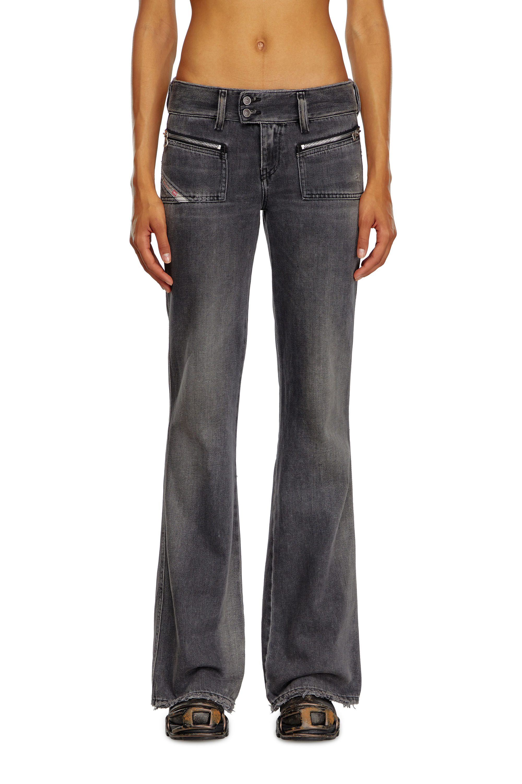 Diesel - Female's Bootcut Jeans D-Hush 09K14, ブラック/ダークグレー - 3