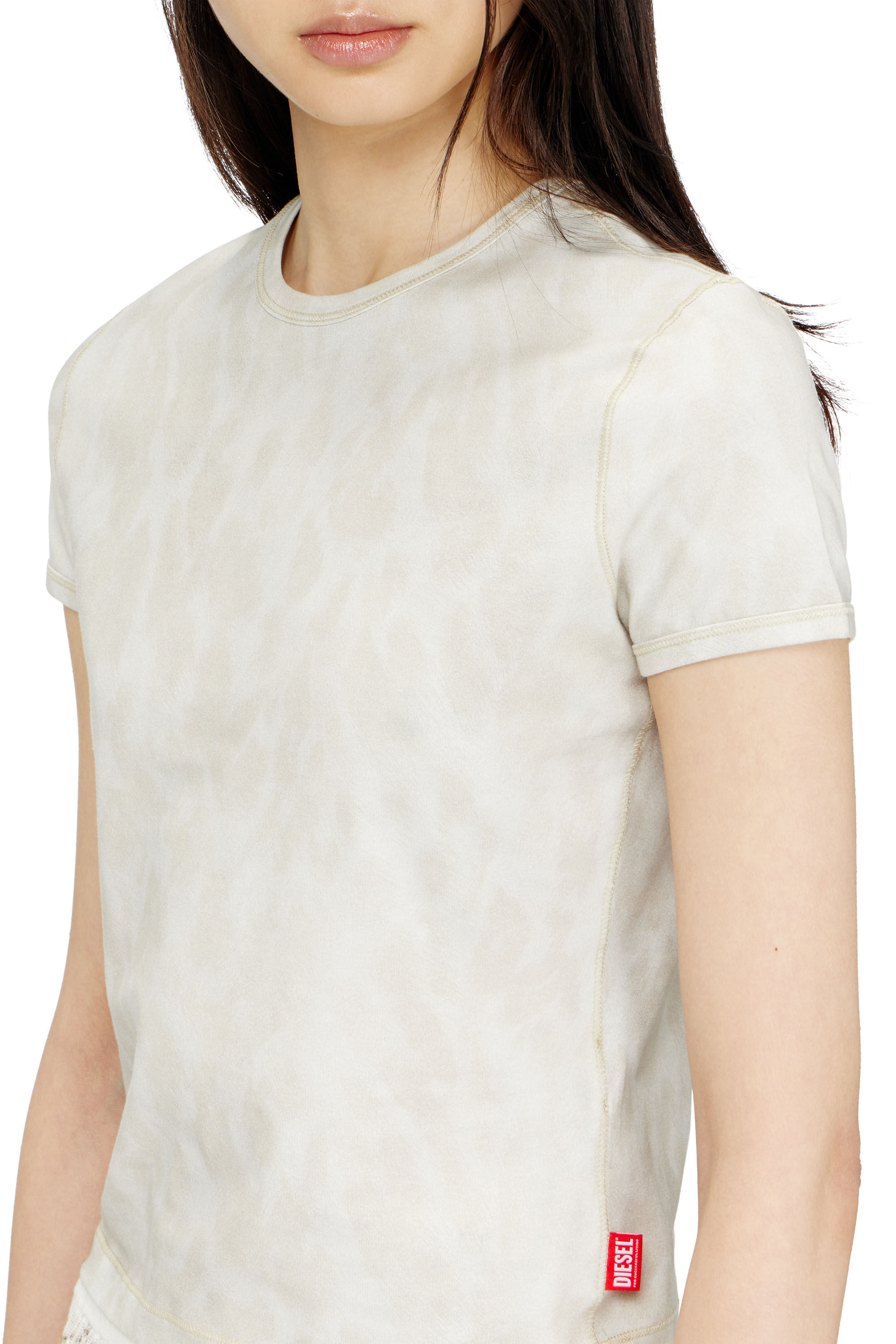 Diesel - T-ANIMA, Female's Animal-print T-shirt in stretch jersey in グレー - 5