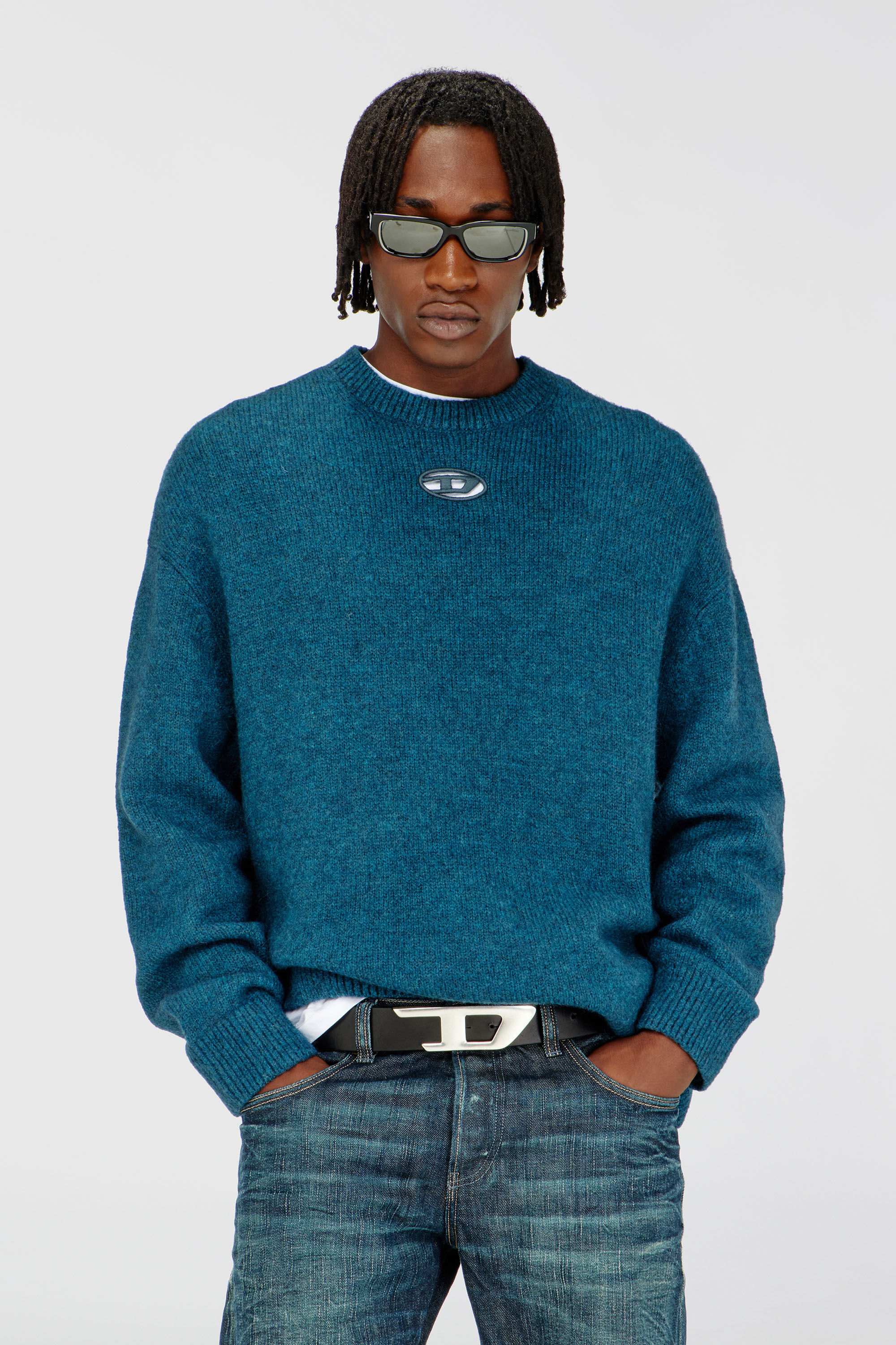 Diesel - K-AREESO, Male's プルオーバーニット in ウォーターグリーン - 3