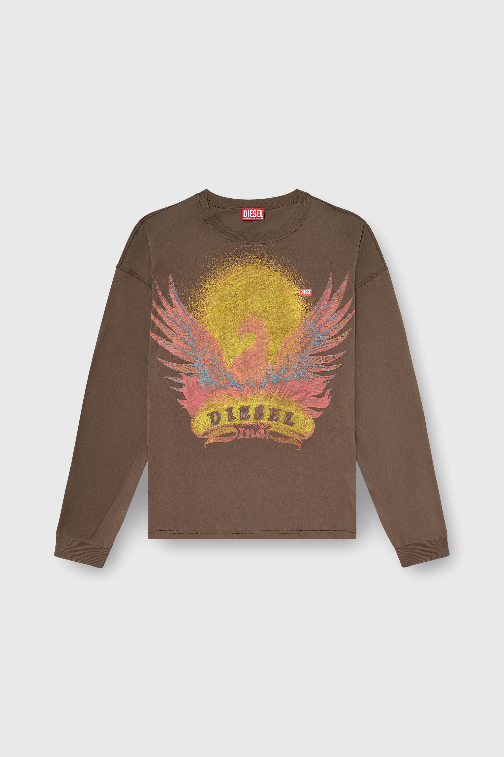 Diesel - T-BOXT-LS-AA1, Male's 長袖Tシャツ in ブラウン - 2