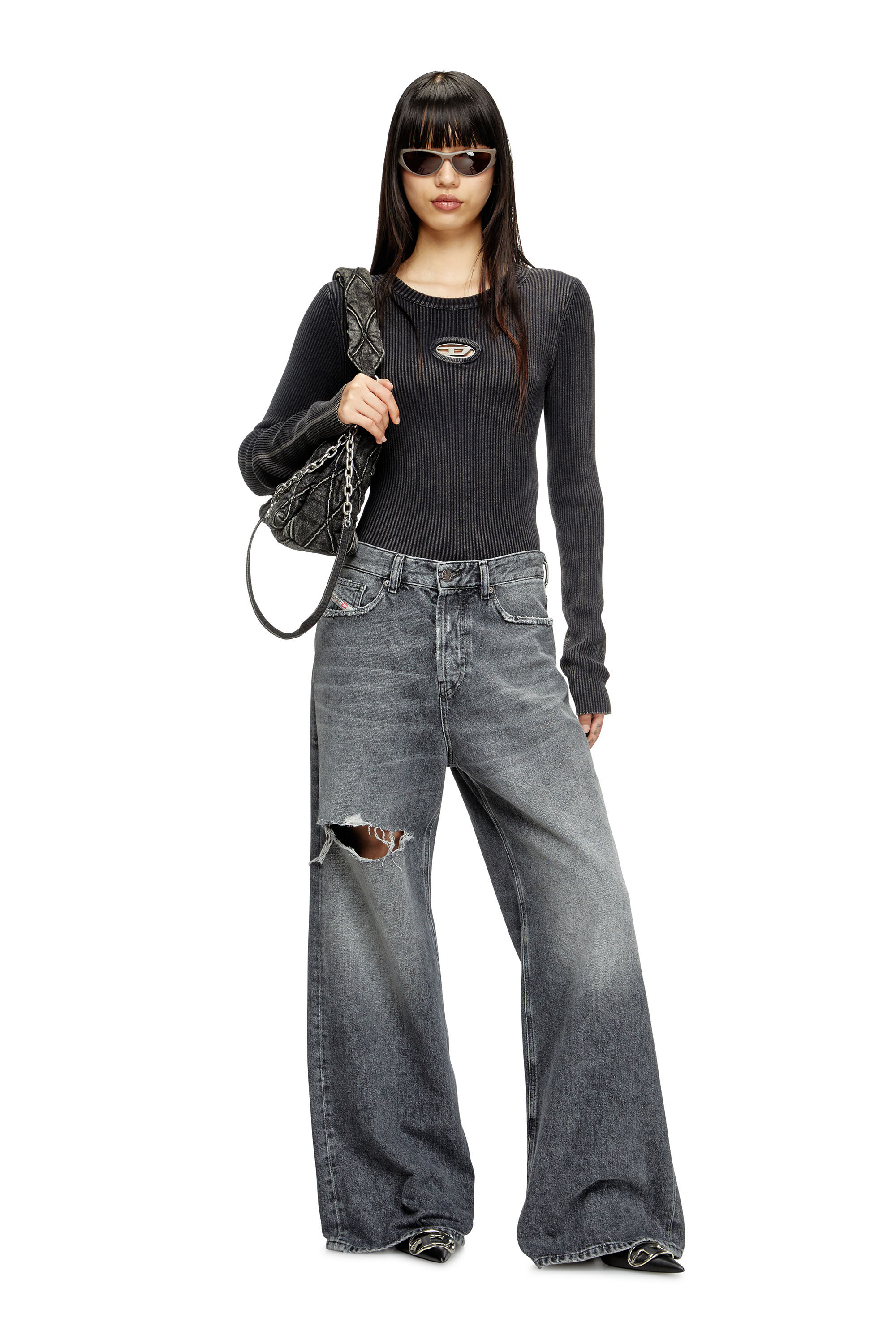Diesel - Female's Relaxed Jeans 1996 D-Sire 007X4, ブラック/ダークグレー - 1