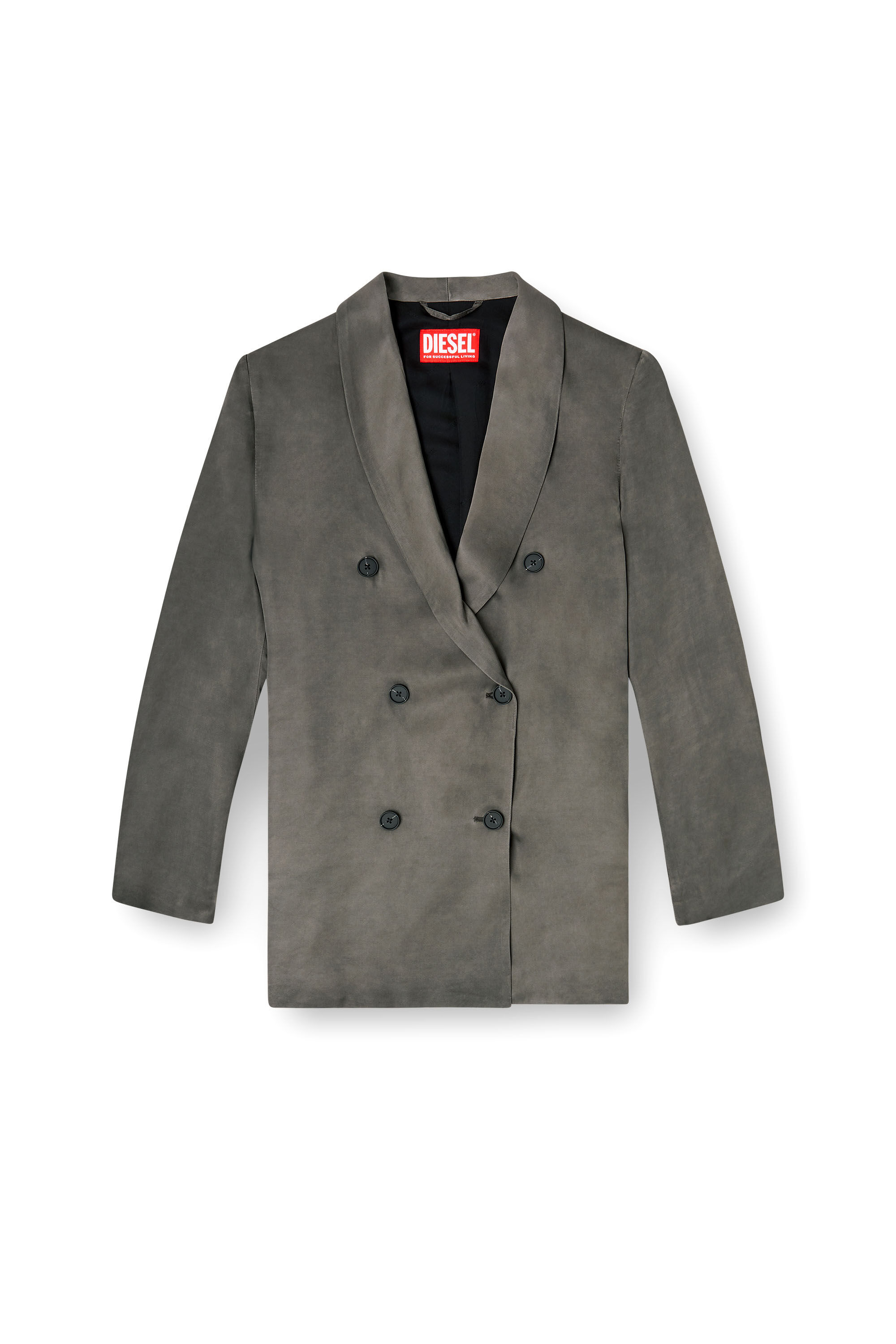 Diesel - G-AVINA-S1, Female's Blazer in treated fluid viscose in ダークグレー - 2