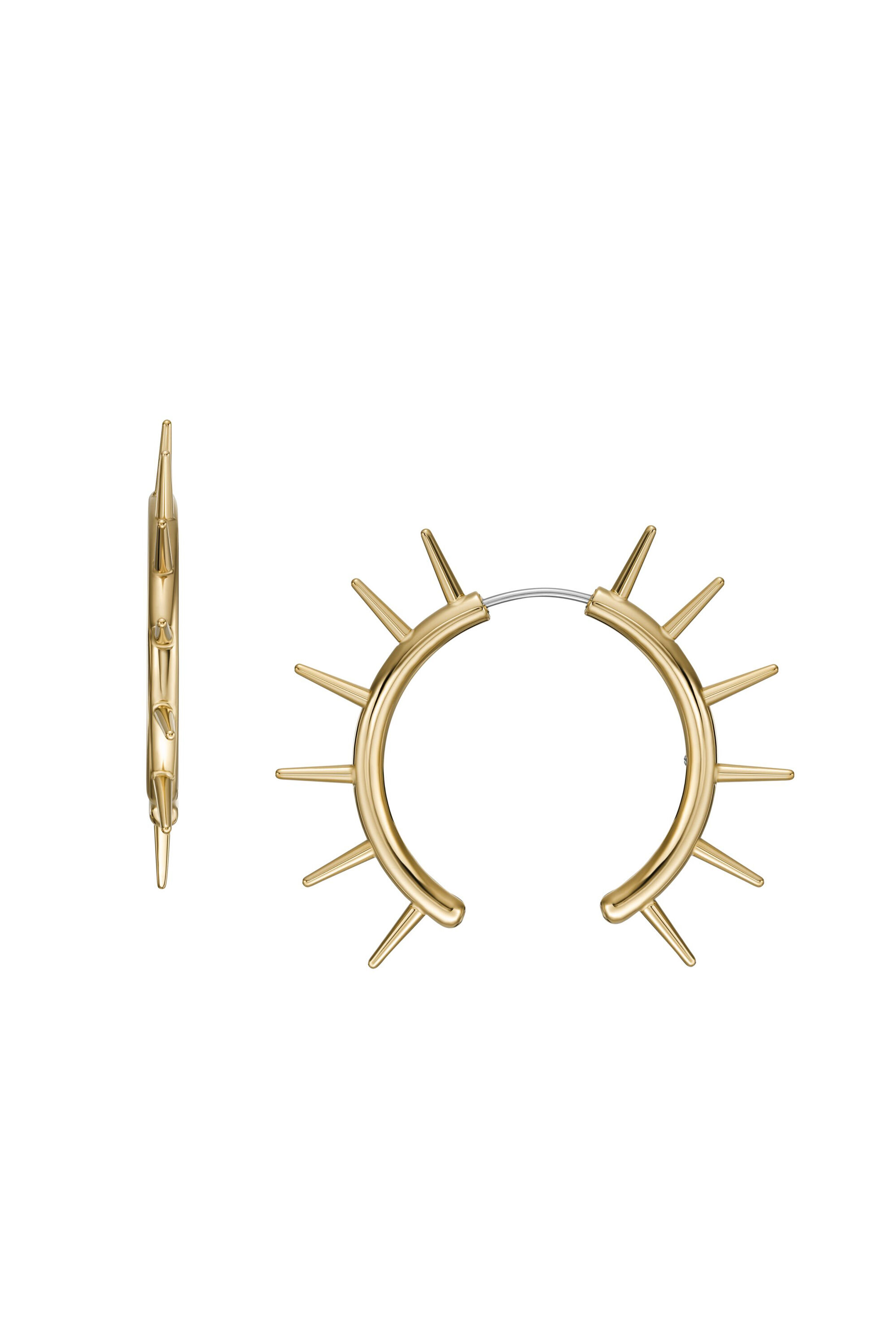 Diesel - DX1452710, Unisex's Gold-Tone Stainless Steel Front to Back Earrings in ゴールド - 2