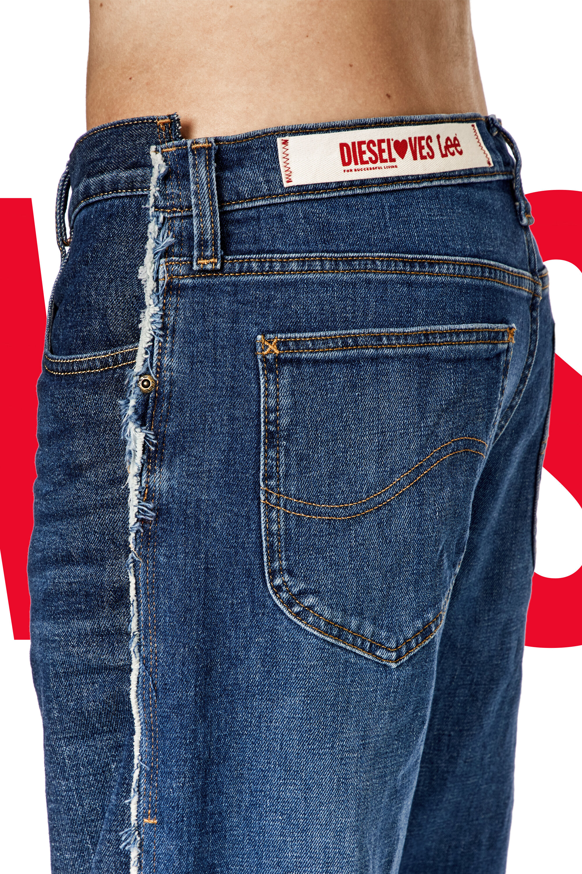 Diesel - Unisex's Regular Jeans Dieseloves 03 09K47, ミディアムブルー - 4