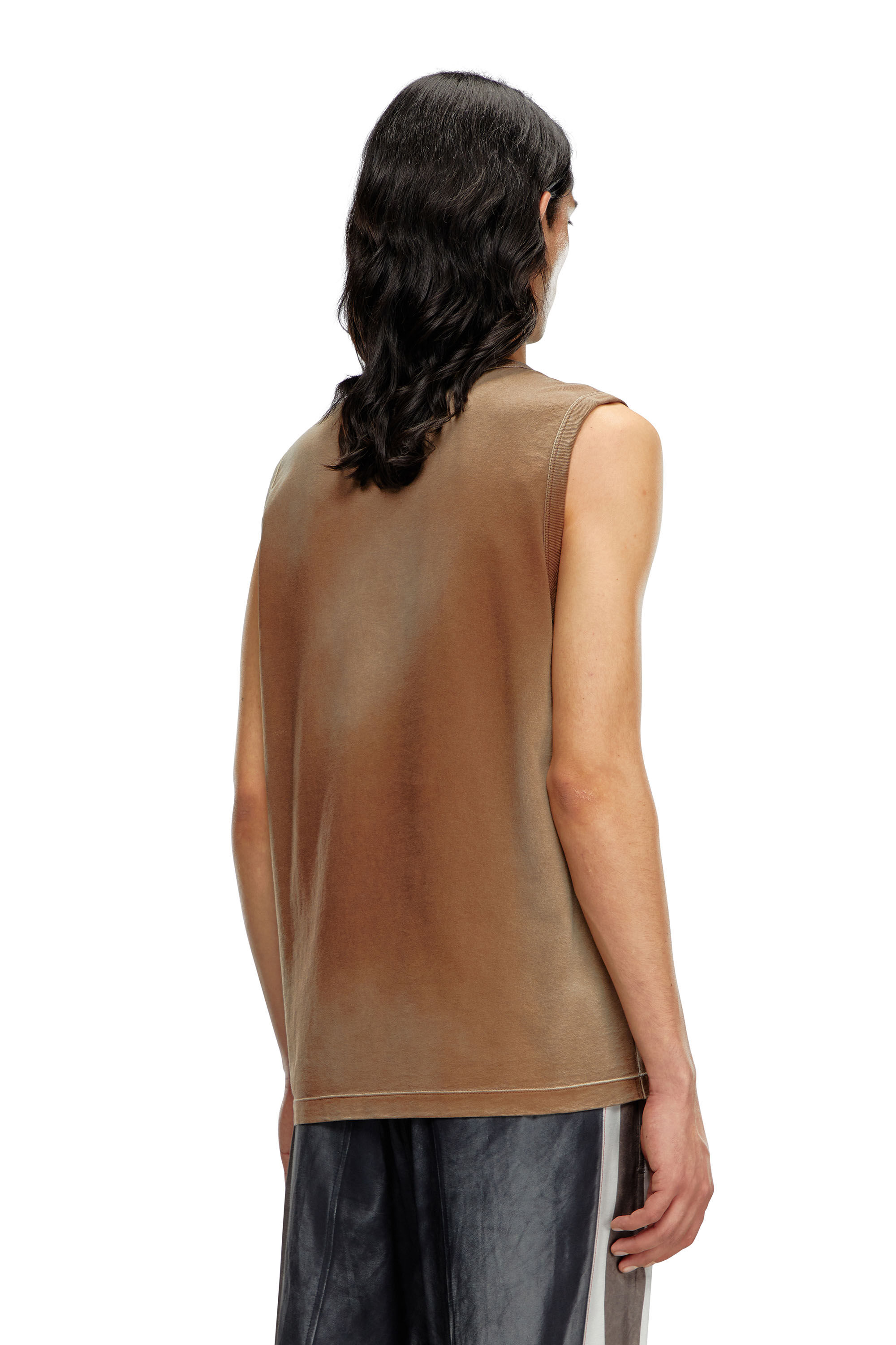 T-BRICO Faded tank top with puffy Oval D｜ブラウン｜メンズ｜DIESEL