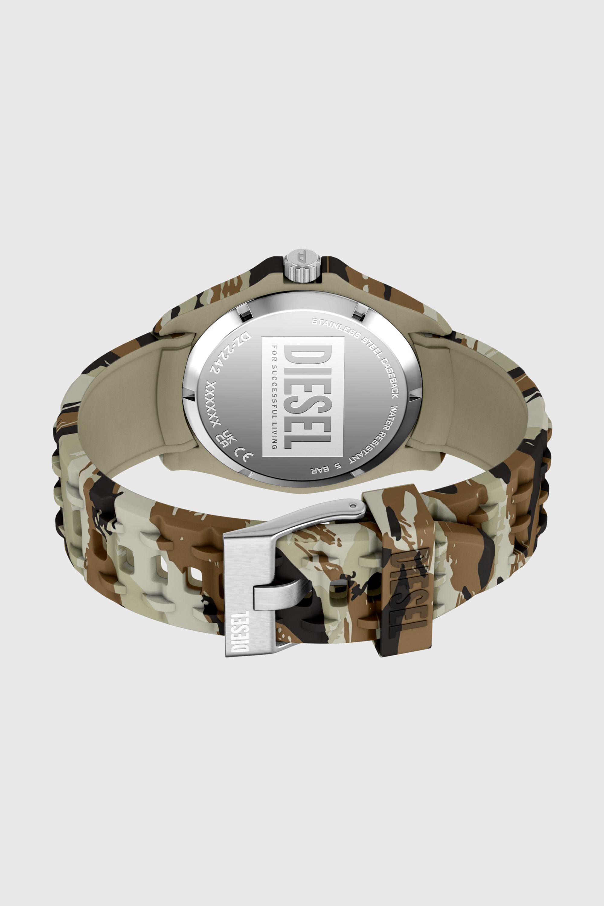 Diesel - DZ2242 WATCH, Male's Stinger camo silicone watch in ブラウン/グリーン - 5