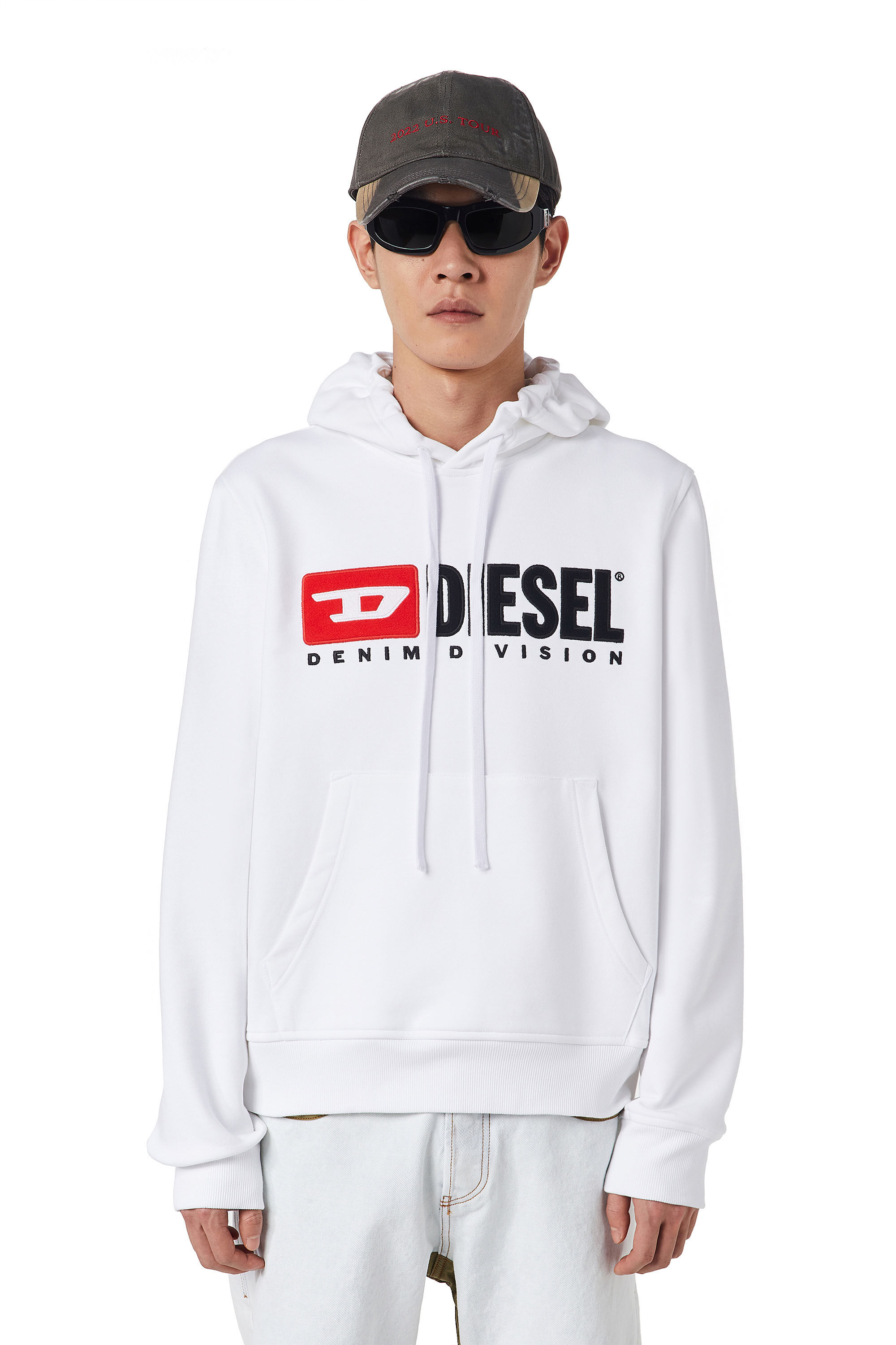 Diesel - S-GINN-HOOD-DIV, Male's スウェット パーカー in ホワイト - 3