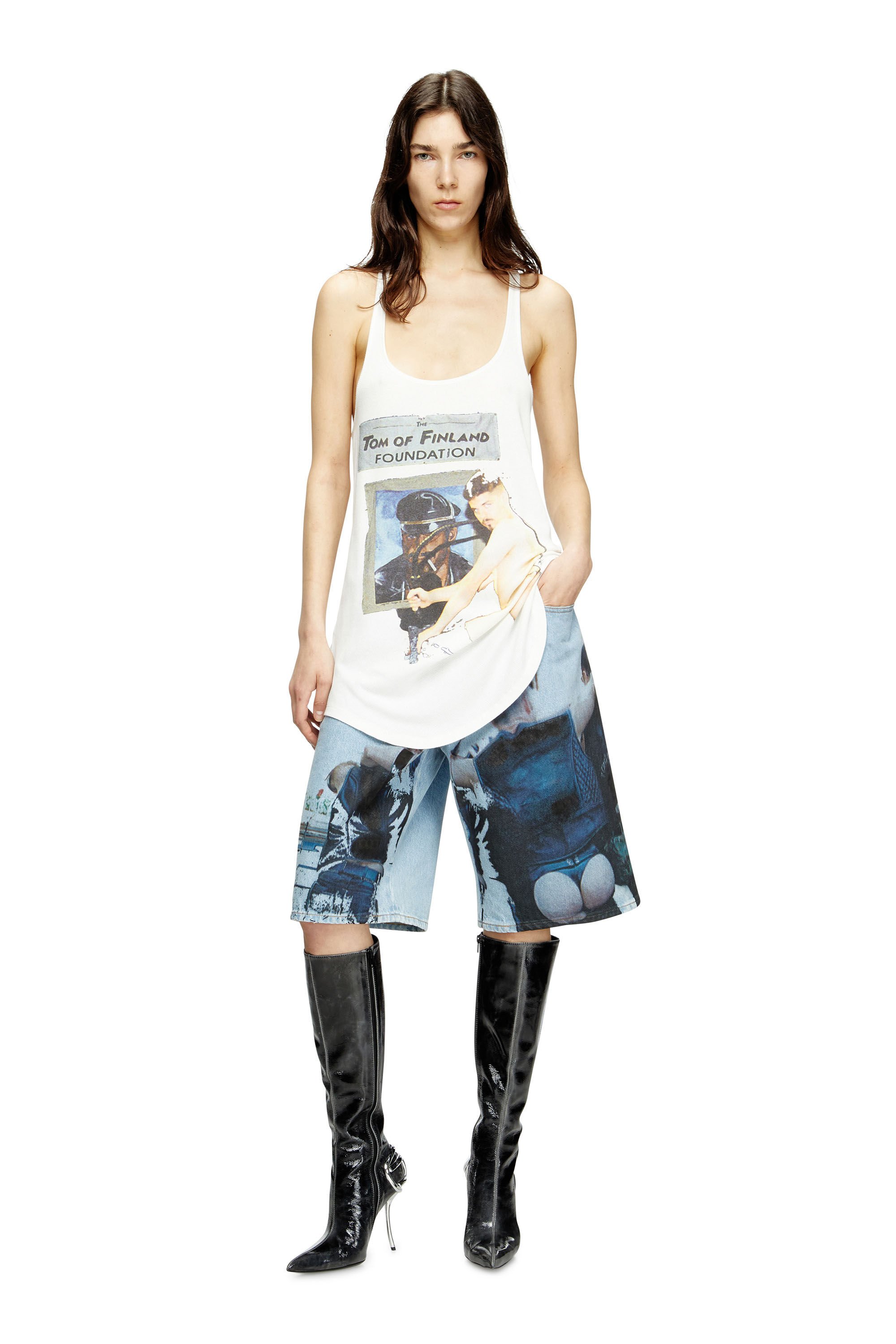 Diesel - PR-T-SHANRY-TOM25, Unisex's Tank top with graphic print in ホワイト - 6