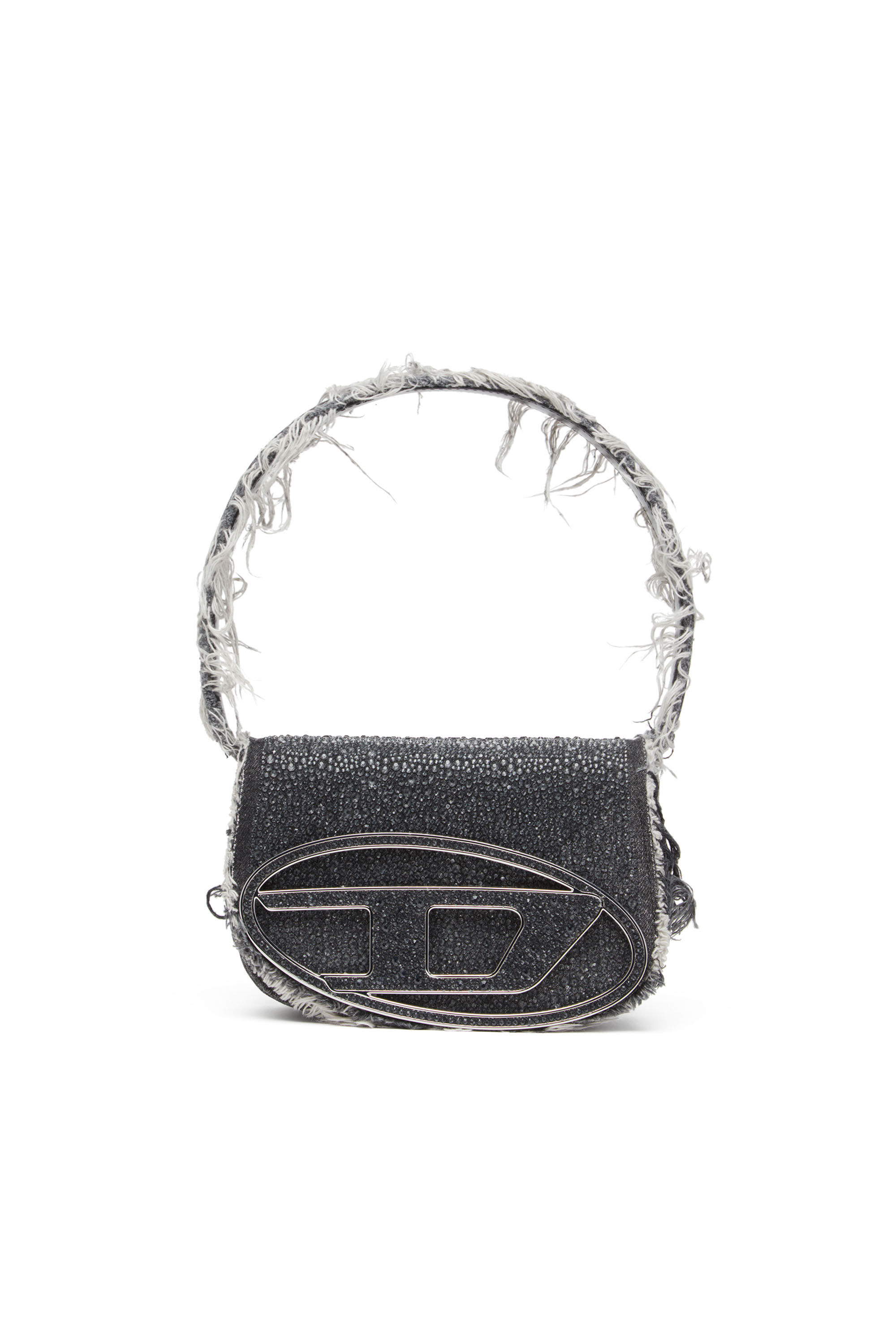 Diesel - 1DR, Female's 1DR-Iconic shoulder bag in denim and crystals in ブラック - 2