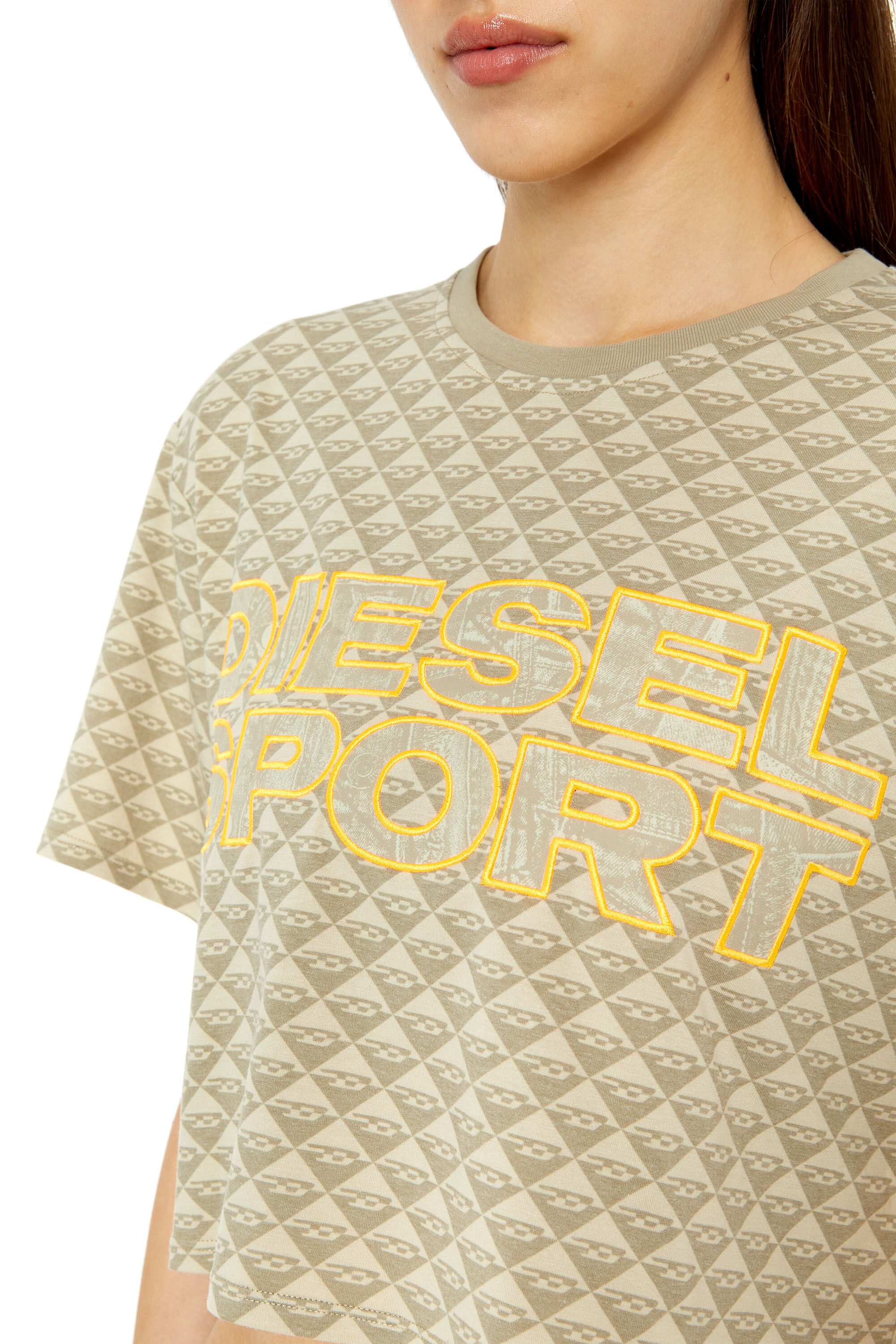 Diesel - AWTEE-MIMI-HT24, Female's モノグラム Tシャツ スポーツ in ベージュ - 5