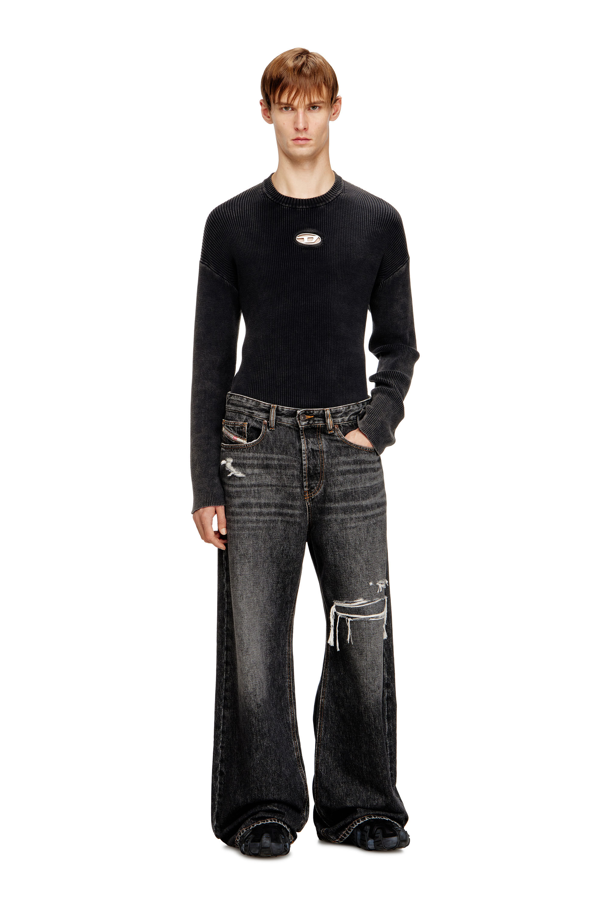 Diesel - Male's Relaxed Jeans D-Rise 007DN, ブラック/ダークグレー - 1