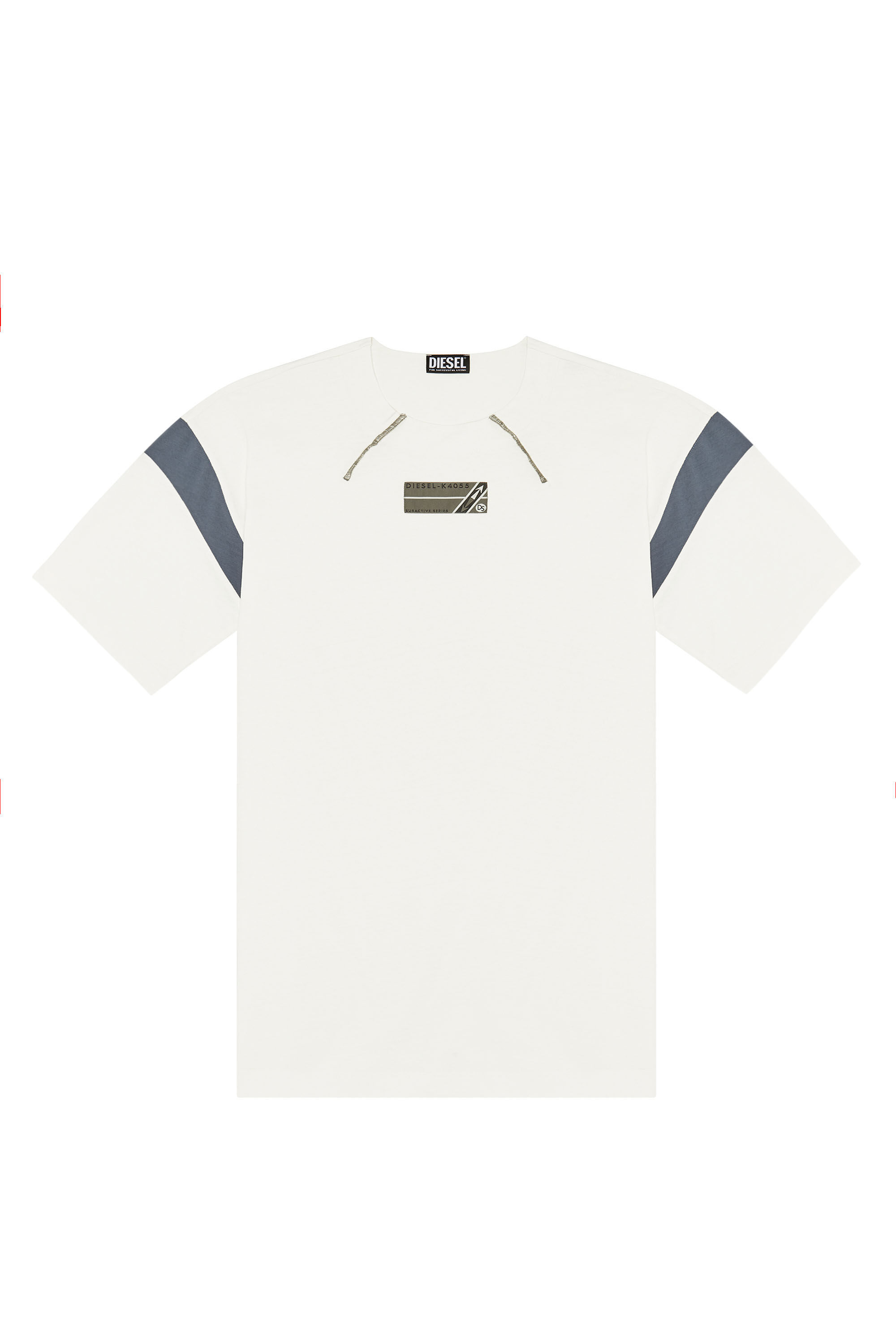 Diesel - T-BEST, Male's Tシャツ ルーズフィット パフプリント in ホワイト - 2