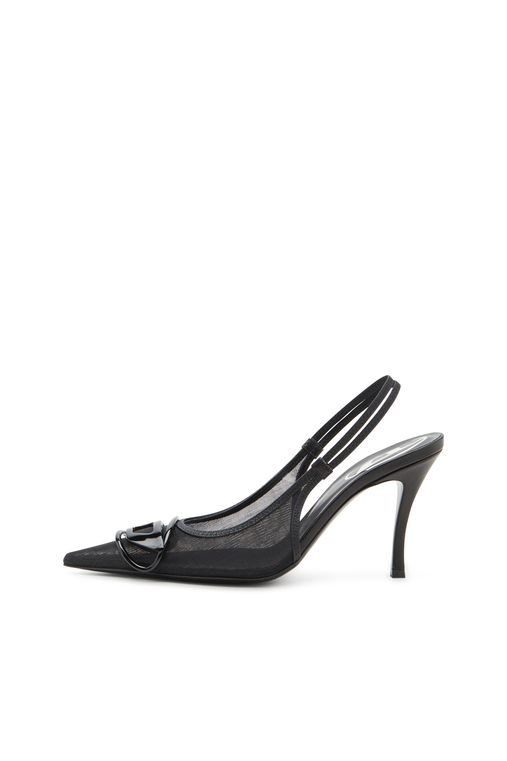 Diesel - D-VENUS SB, Female's D-Venus-Slingback pumps in leather-trimmed mesh in ブラック - 7