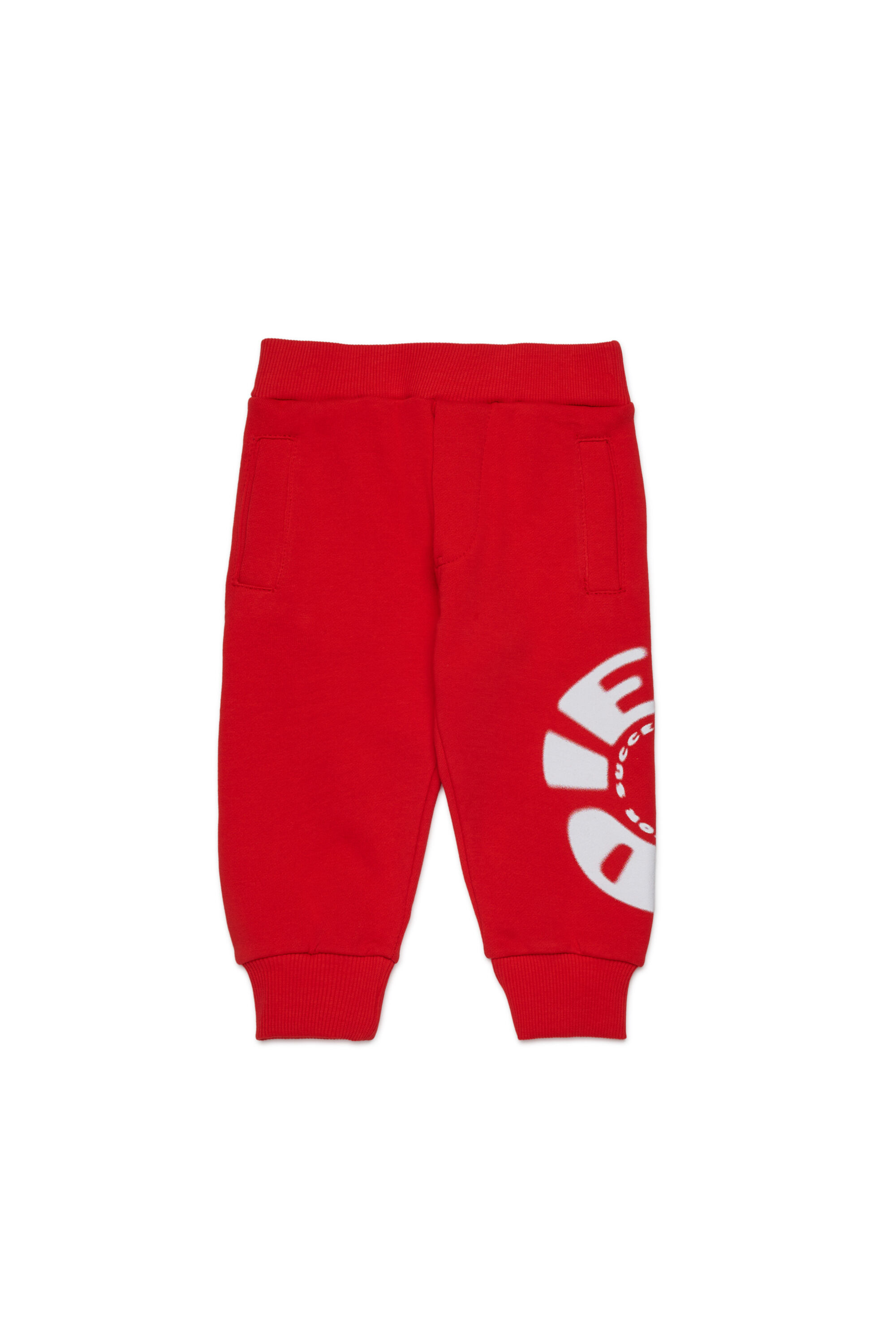 Diesel - PRAVONB, Male's Cotton pants with printed logo in レッド - 1