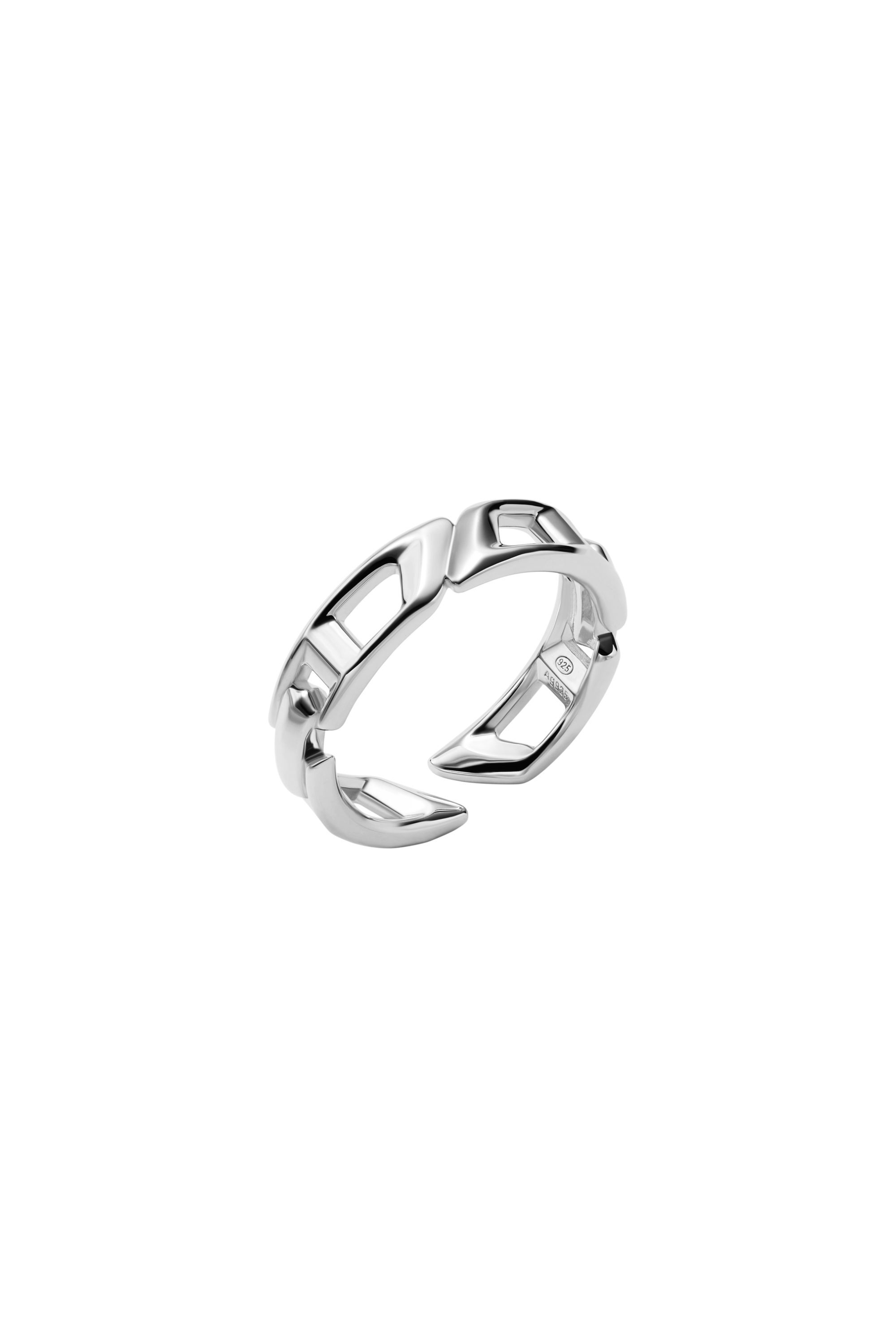 DL1349040 STERLING SILVER JEWEL D Logo Sterling Silver Band