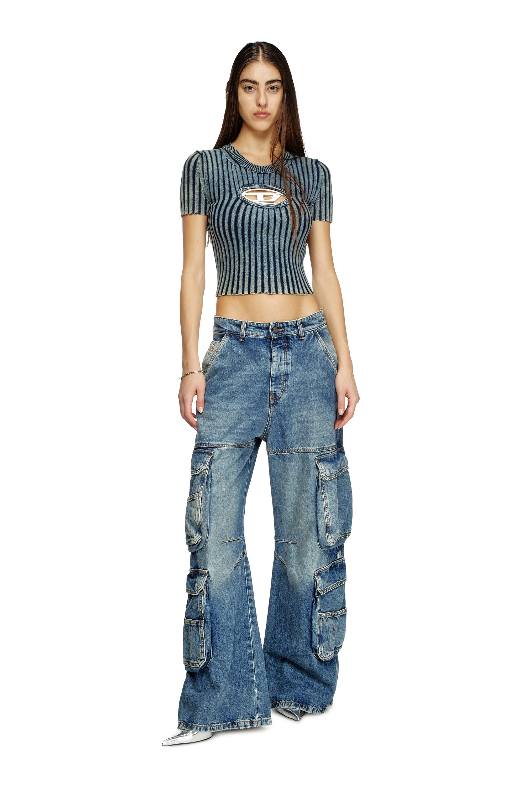 Diesel - M-ANAHEIM, Female's 半袖 トップス ロゴ in ブルー - 1