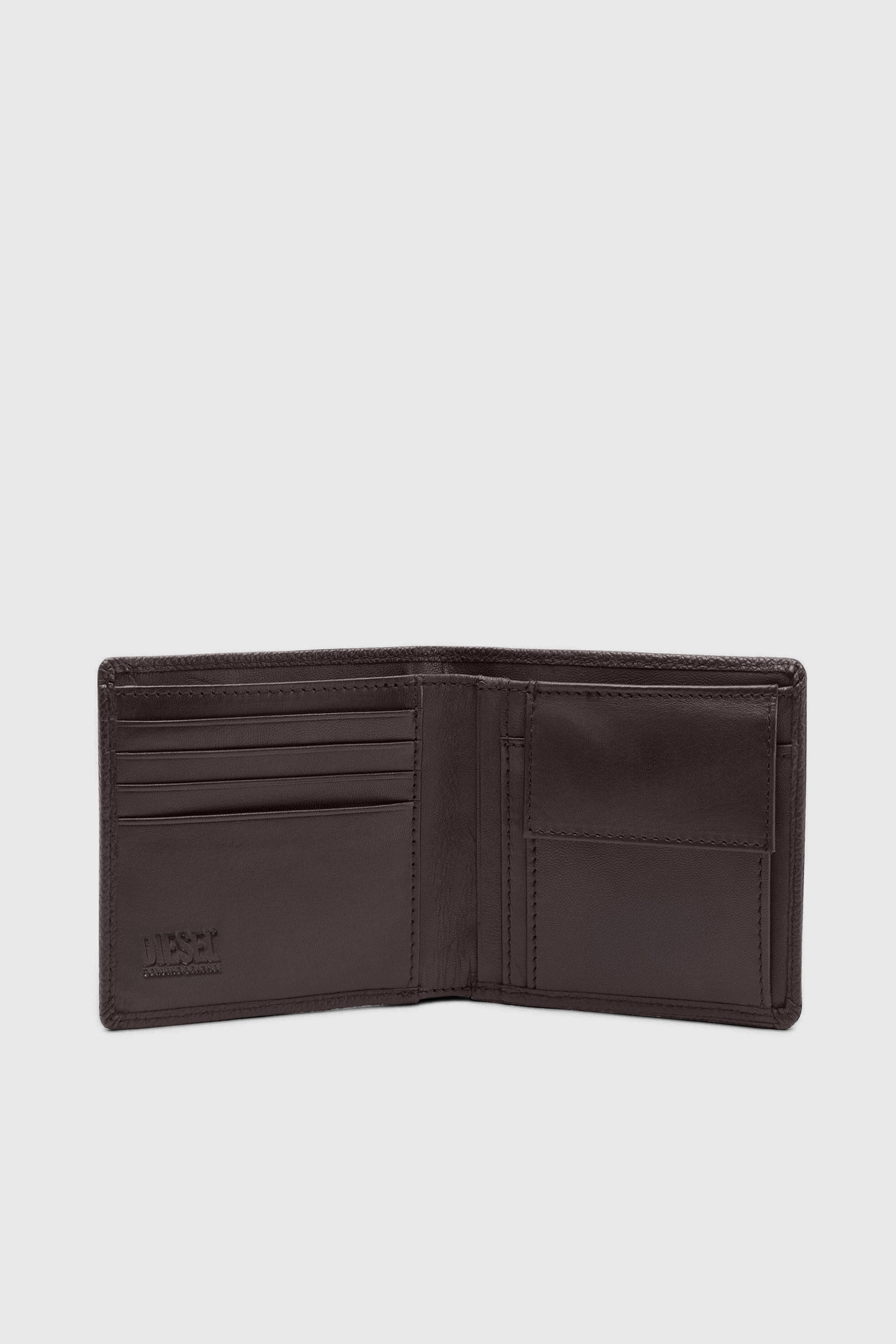Diesel - BI FOLD COIN S, Male's カウレザー二つ折りウォレット in ダークブラウン - 3