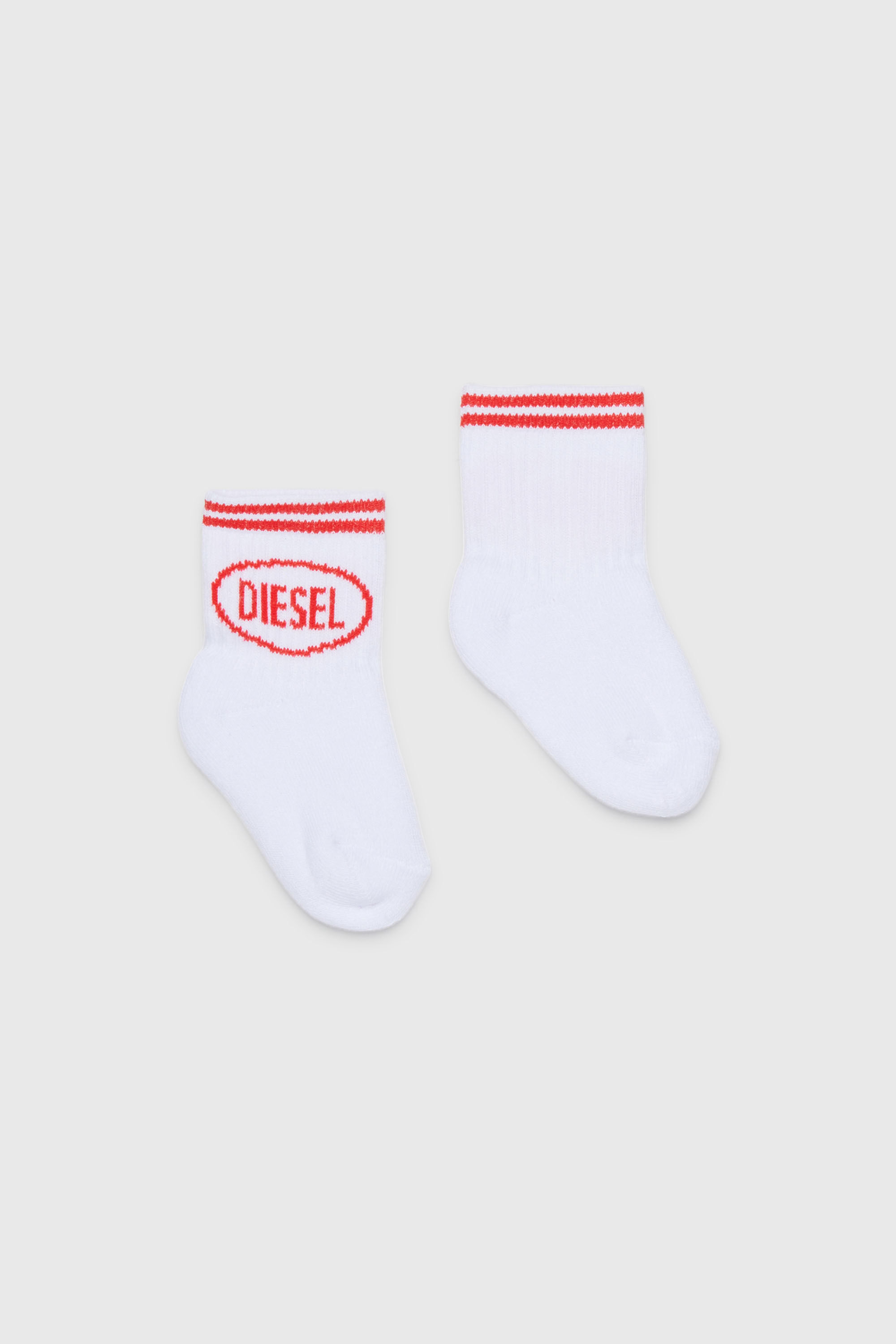 Diesel - ZOLPYB, Unisex's ソックス in ホワイト/レッド/ブルー - 1