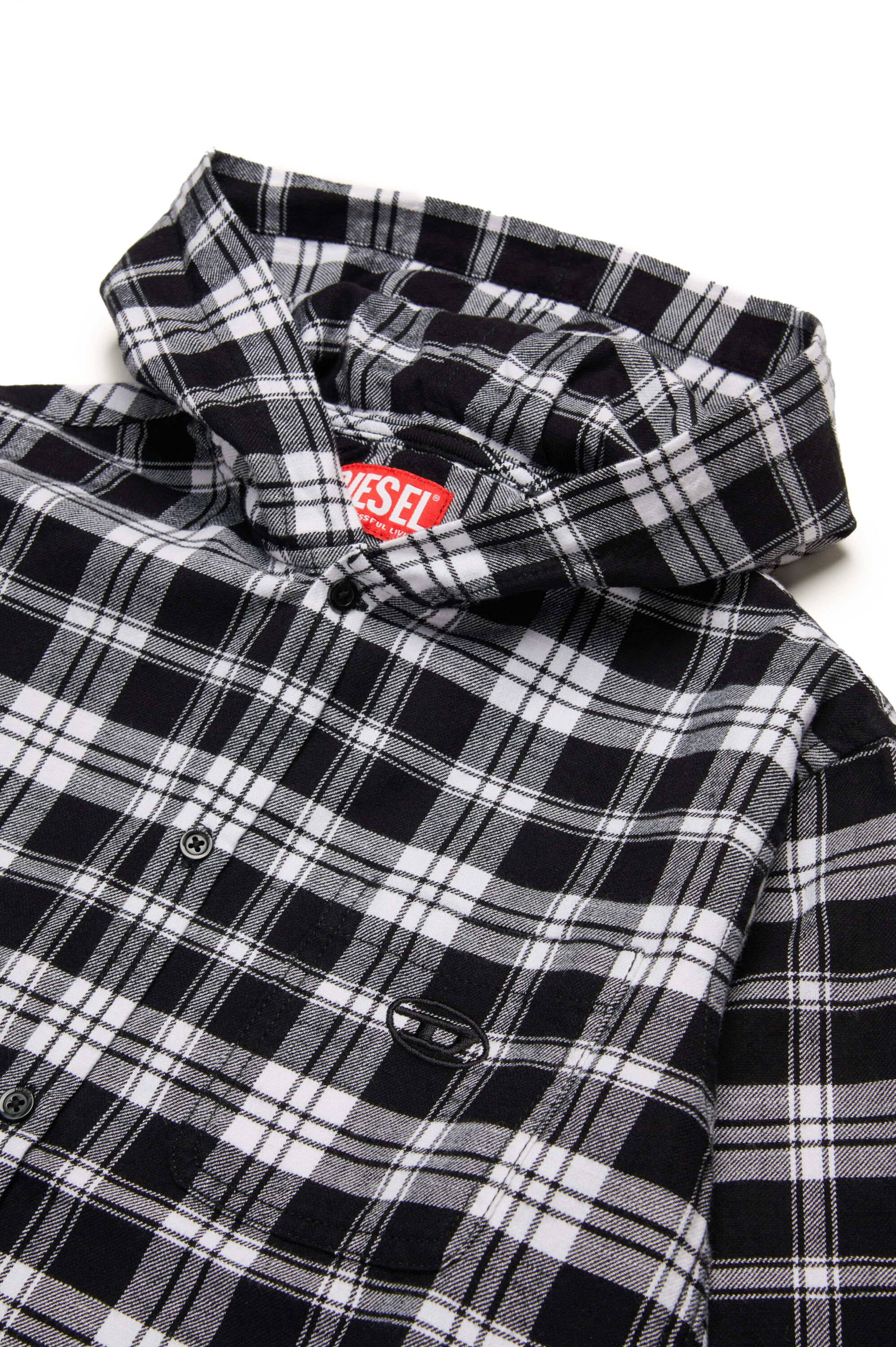 CSDEWNYHOOD OVER Hooded shirt in check flannel｜マルチカラー｜ボーイズ｜DIESEL