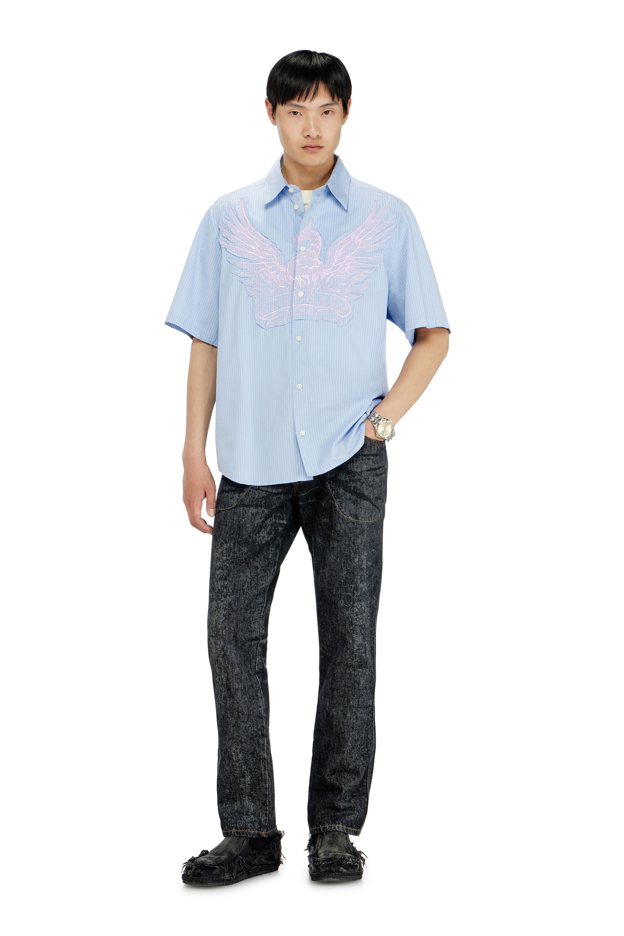 【ペッパーミント様】SUGAR 半袖シャツ L ダークブルー S-SIMPLY-SS-AGCZ 半袖シャツ｜ToBeDefined｜メンズ｜DIESEL