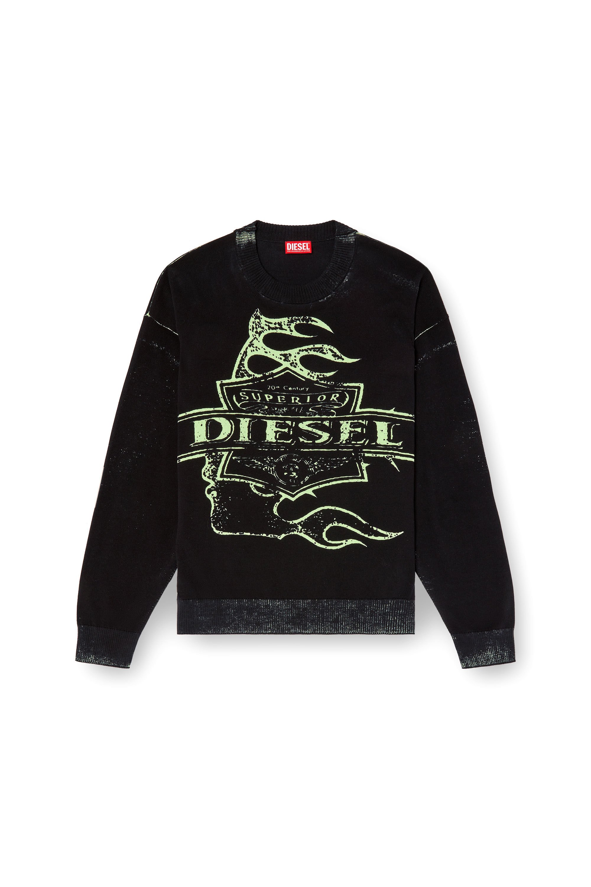 Diesel - K-BELEZ, Male's Reverse-print logo jumper in ブラック - 2