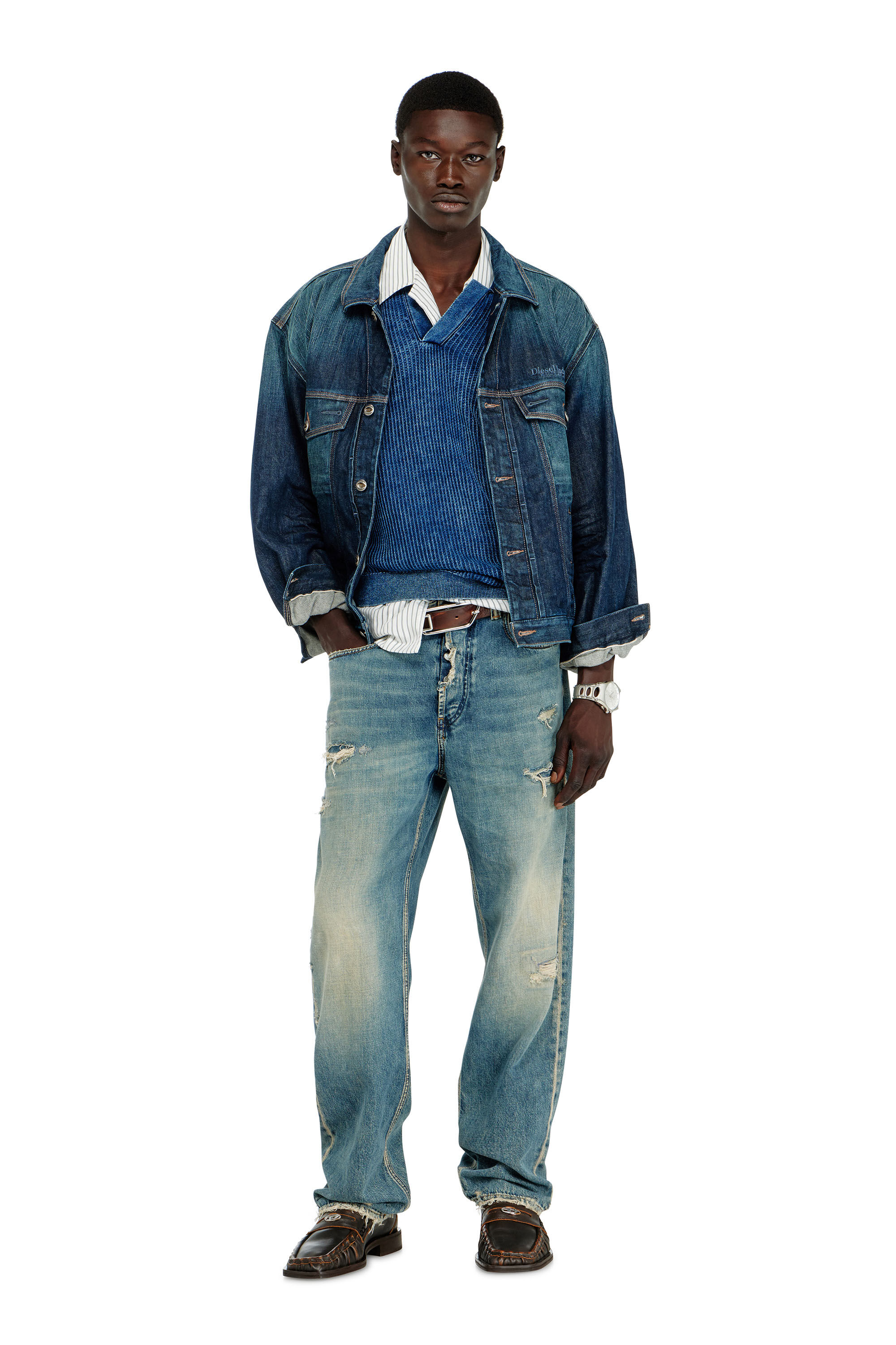 極美品 未使タグ付 レリル ポロ ニット 半袖 ブルー 38 K-SCILLI ポロニット｜ブルー｜メンズ｜DIESEL