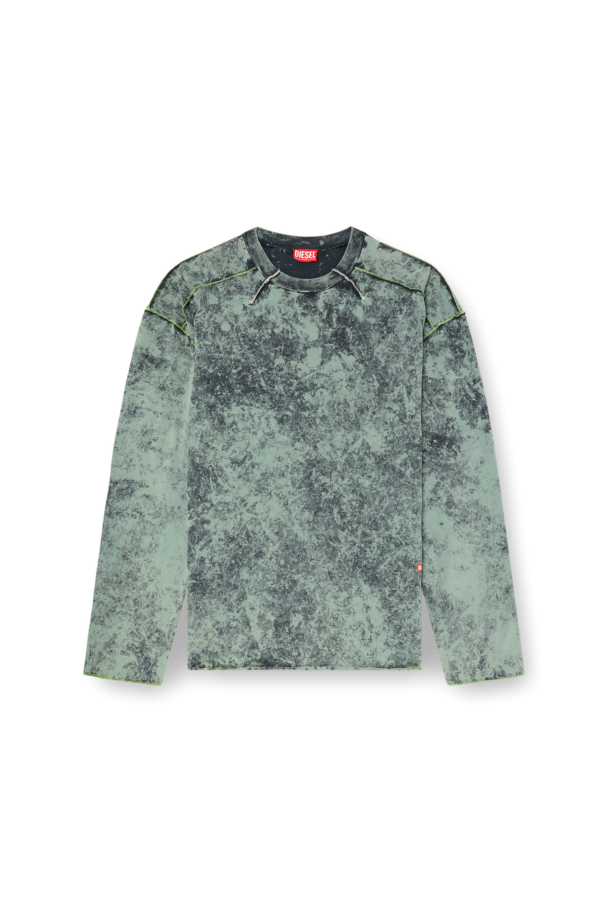 Diesel - T-CRAHOR-LS-R1, Male's Treated long-sleeve T-shirt in グリーン - 2