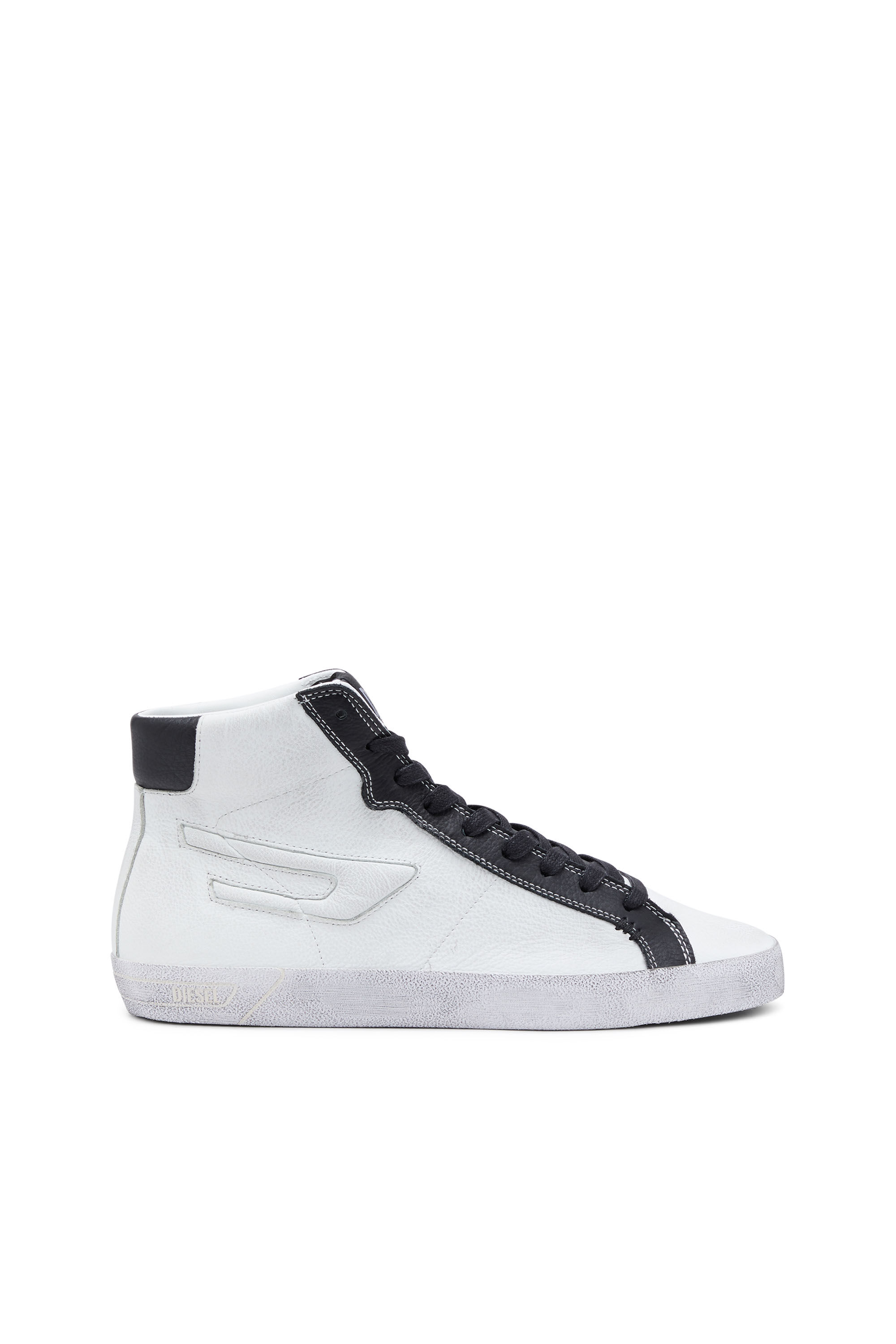 Diesel - S-LEROJI MID X, Male's カウレザー ミッドカットスニーカー - S-Leroji Mid X in ブラック/ホワイト - 1