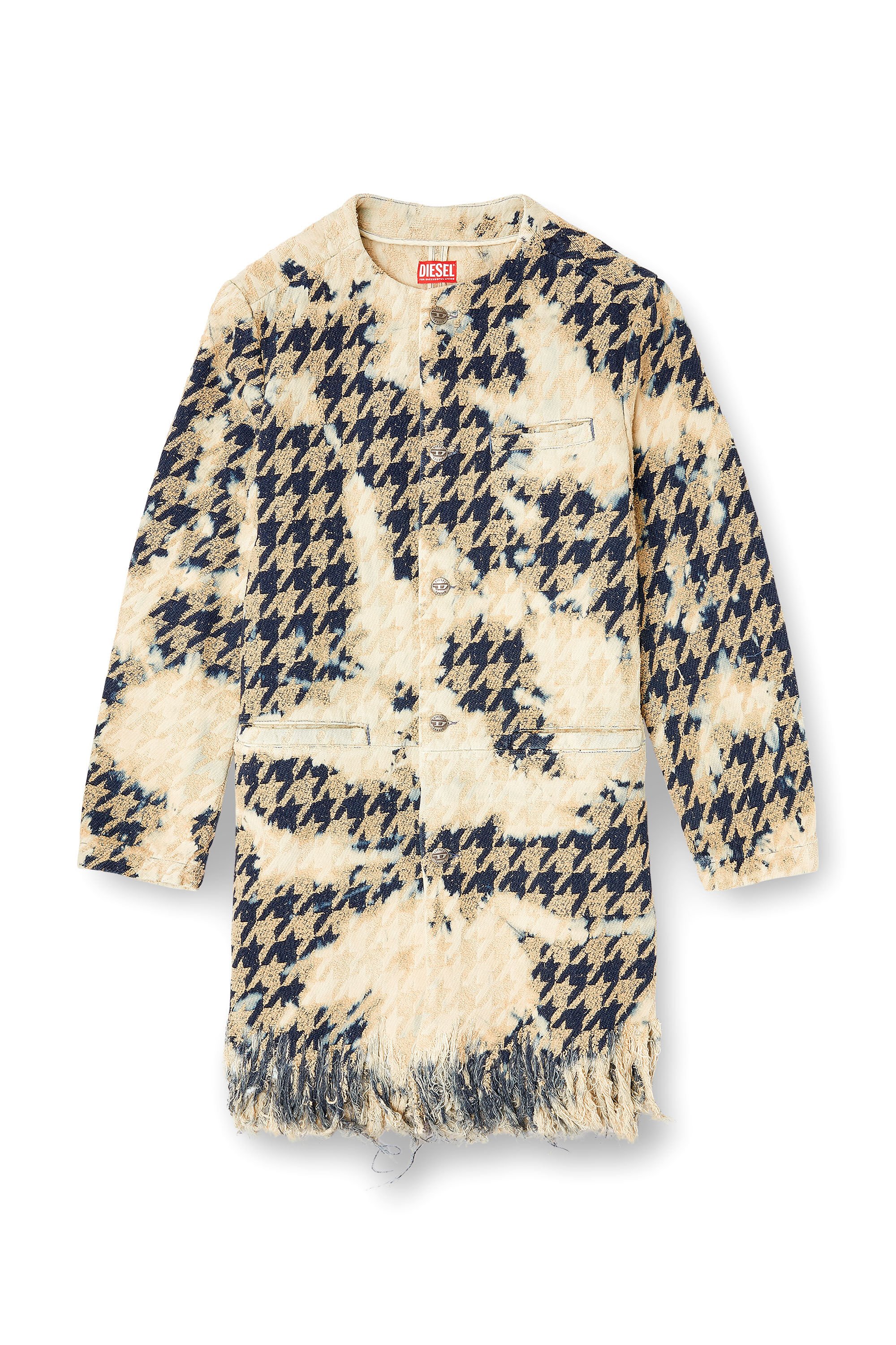 Diesel - D-LOT-FSH1, Unisex's Coat in houndstooth-weave denim in ベージュ/ブルー - 2
